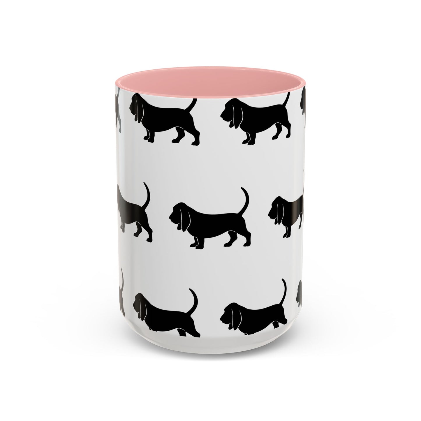 Basset Hound Silhouette 2-Tone Coffee Mug