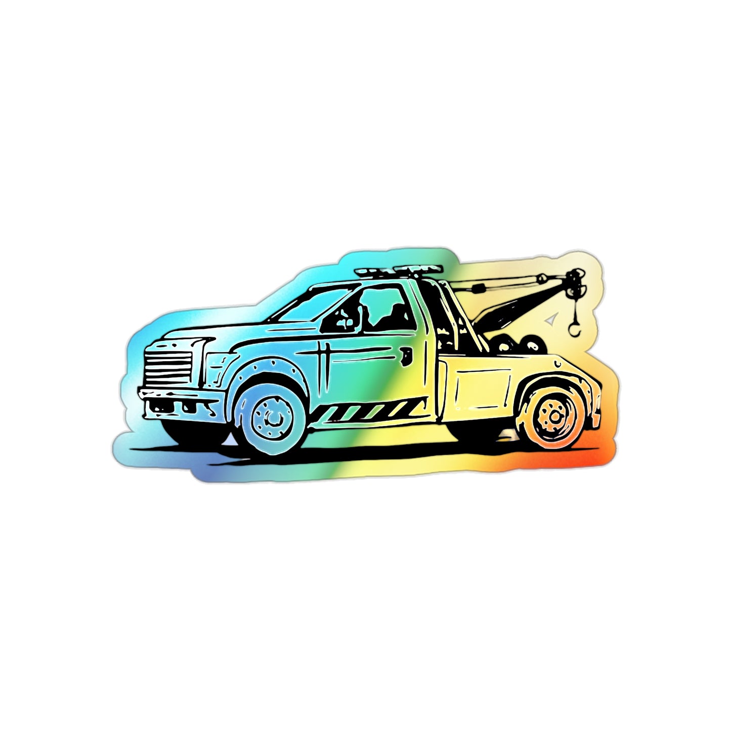 Wheel Lift Tow Truck Holographic Sticker