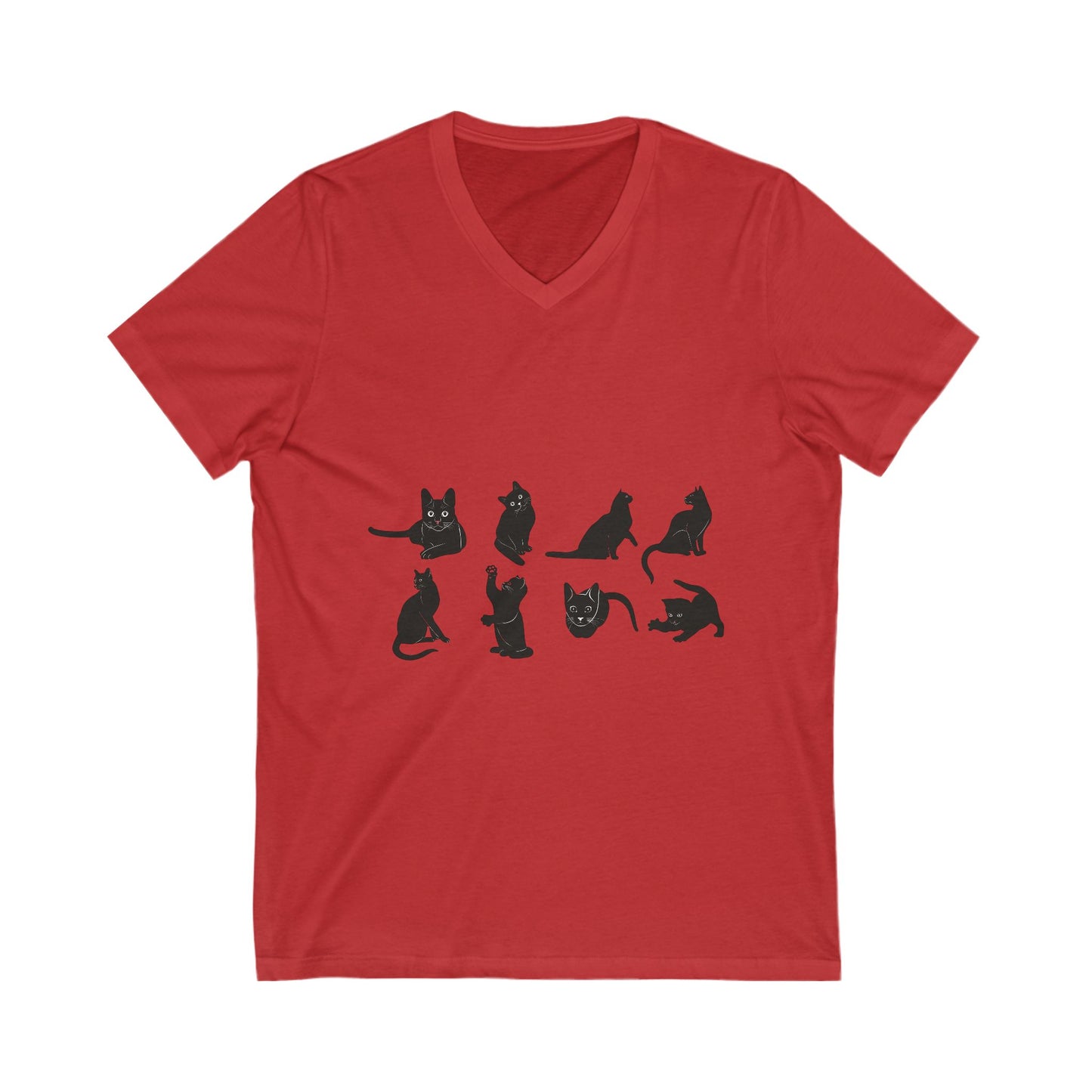 Cats Unisex Short Sleeve V-Neck Tee