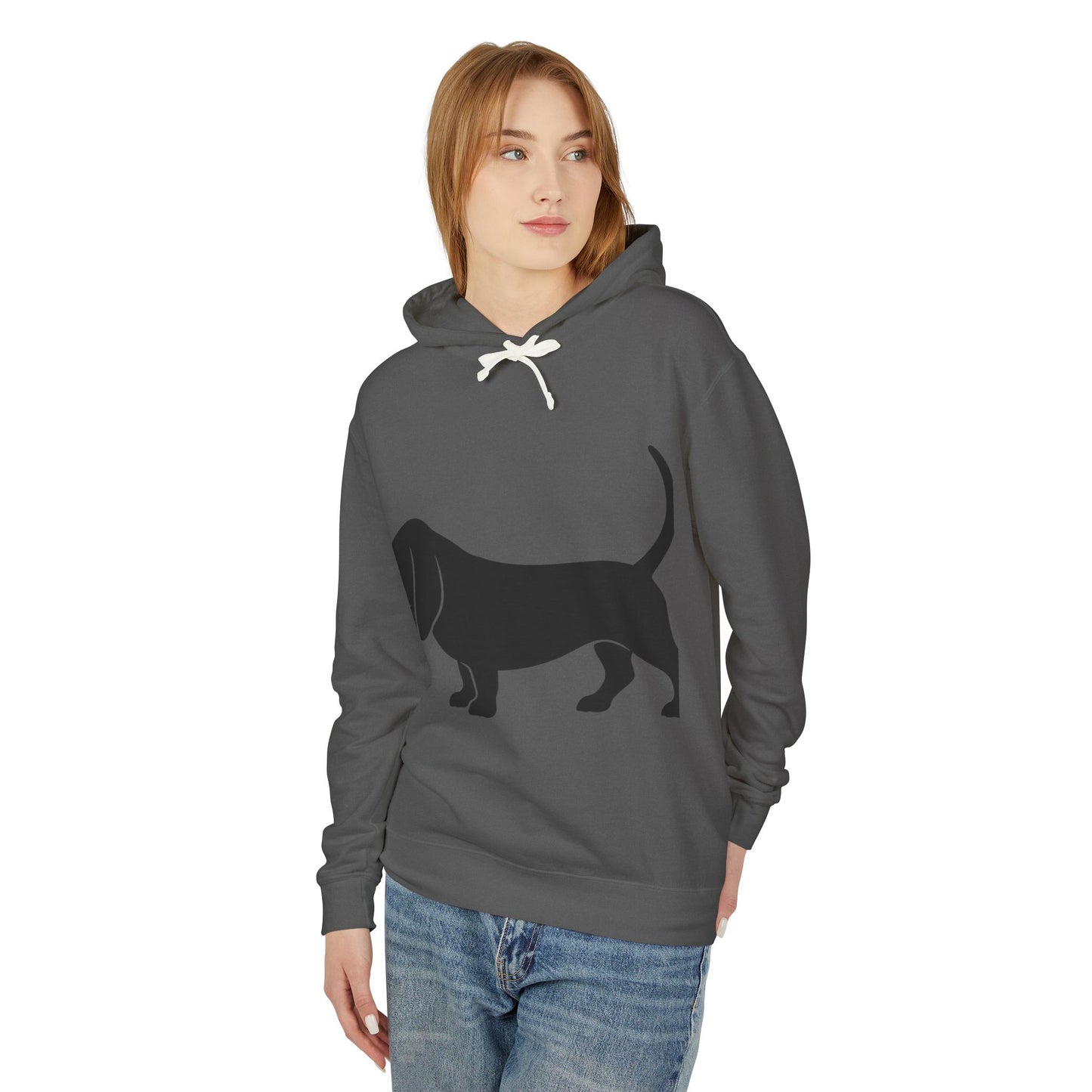 Basset Hound Silhouette Unisex Lightweight Hoodie
