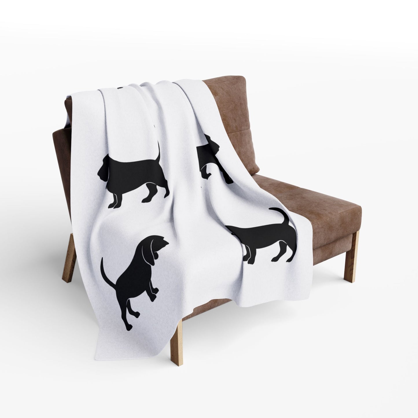 Basset Hound Silhouette Arctic Fleece Blanket