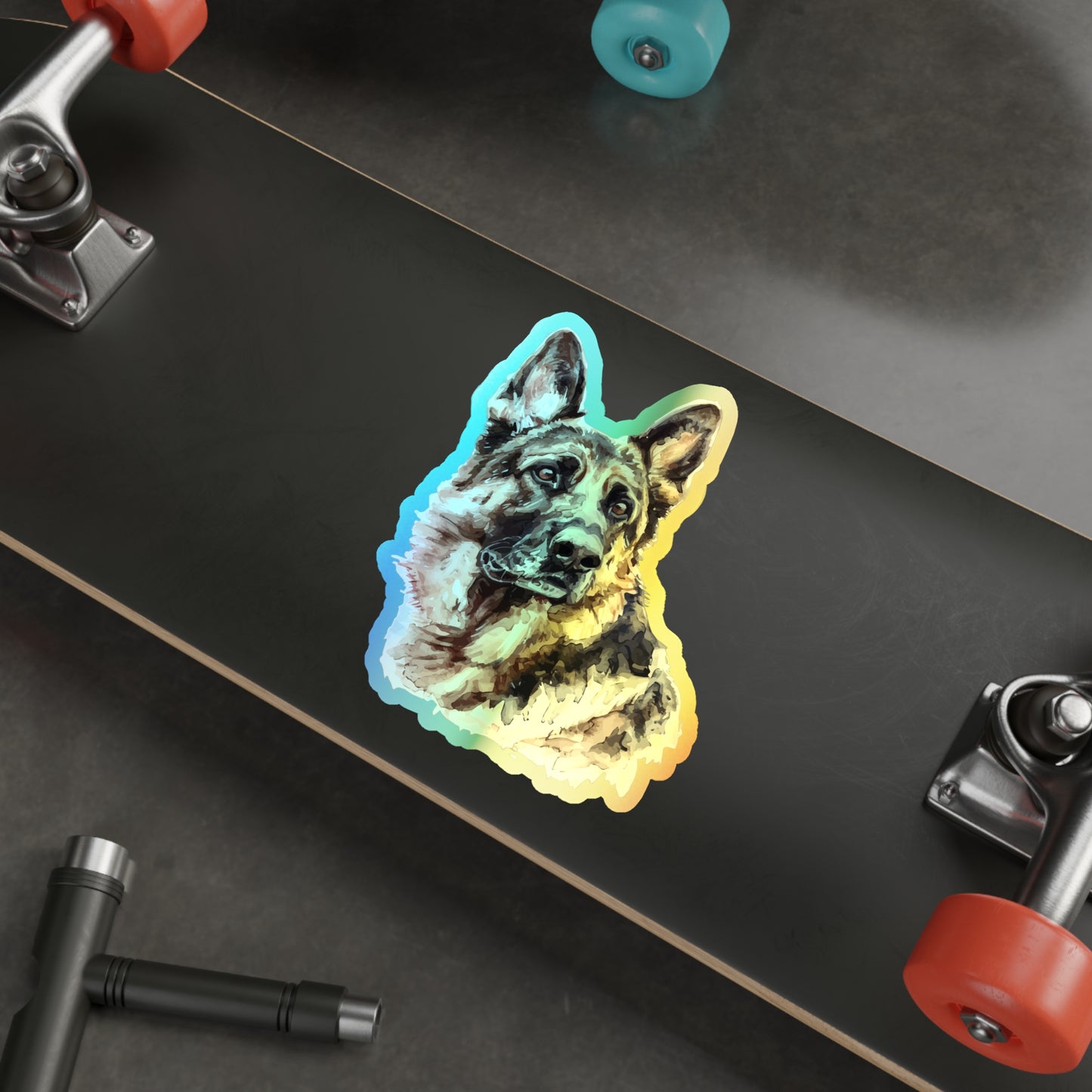 German Shepherd Head Holographic Sticker