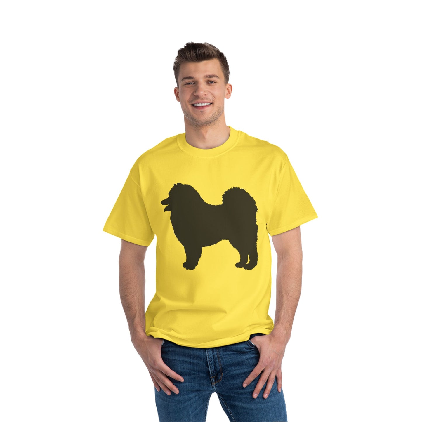 Samoyed Silhouette Men's Short-Sleeve Crewneck Tee