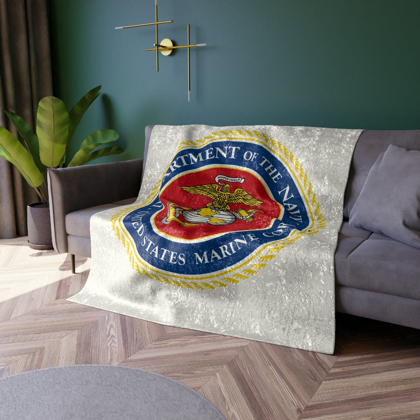 US Marine Corps Crushed Velvet Blanket