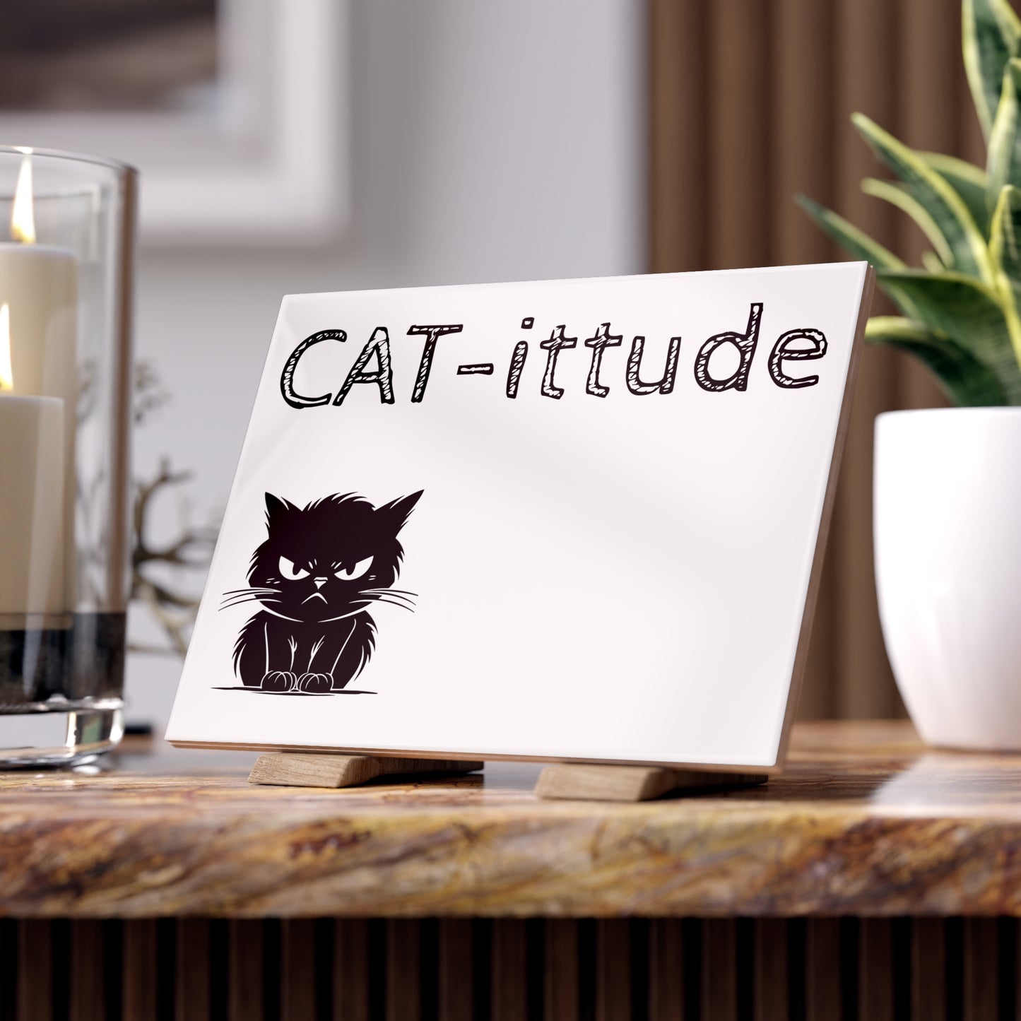CAT-ittude Ceramic Photo Tile