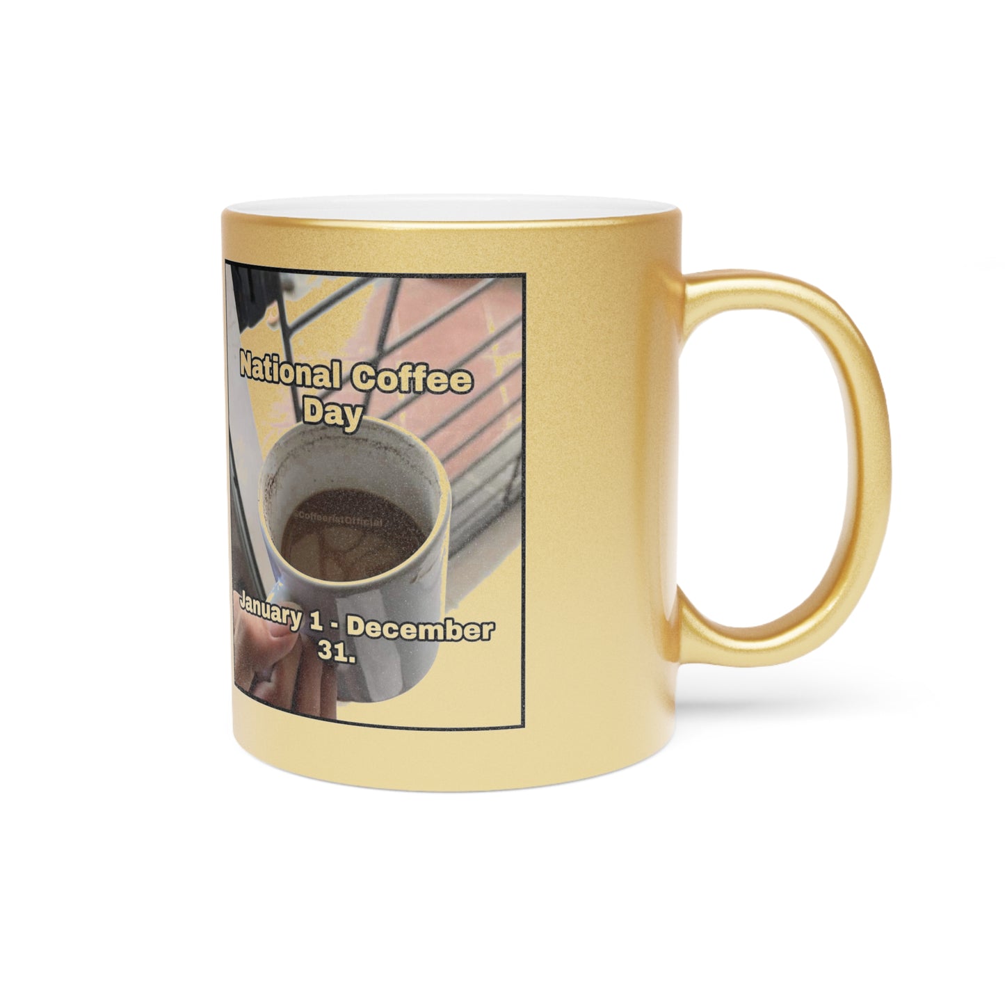 National Coffee Day Metallic Coffee Mug
