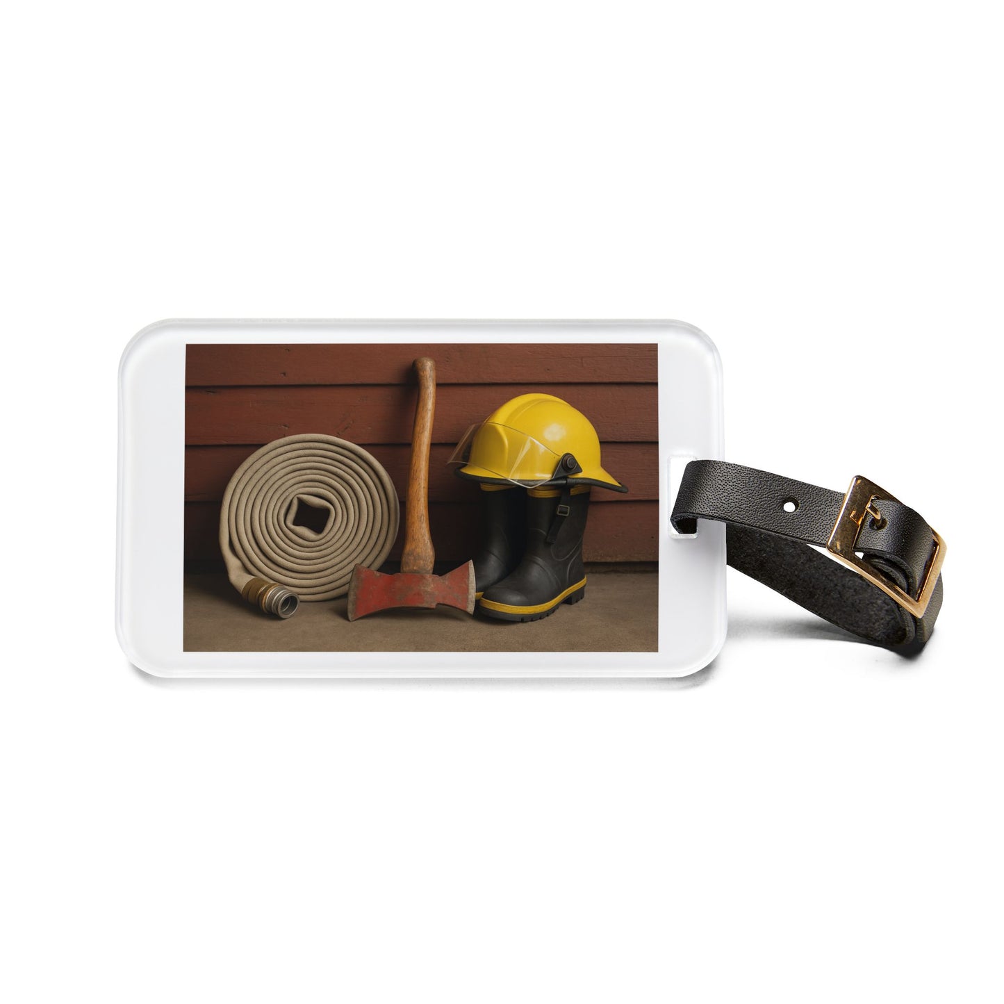 Fire/Rescue Appreciation Leather Strap Luggage Tag