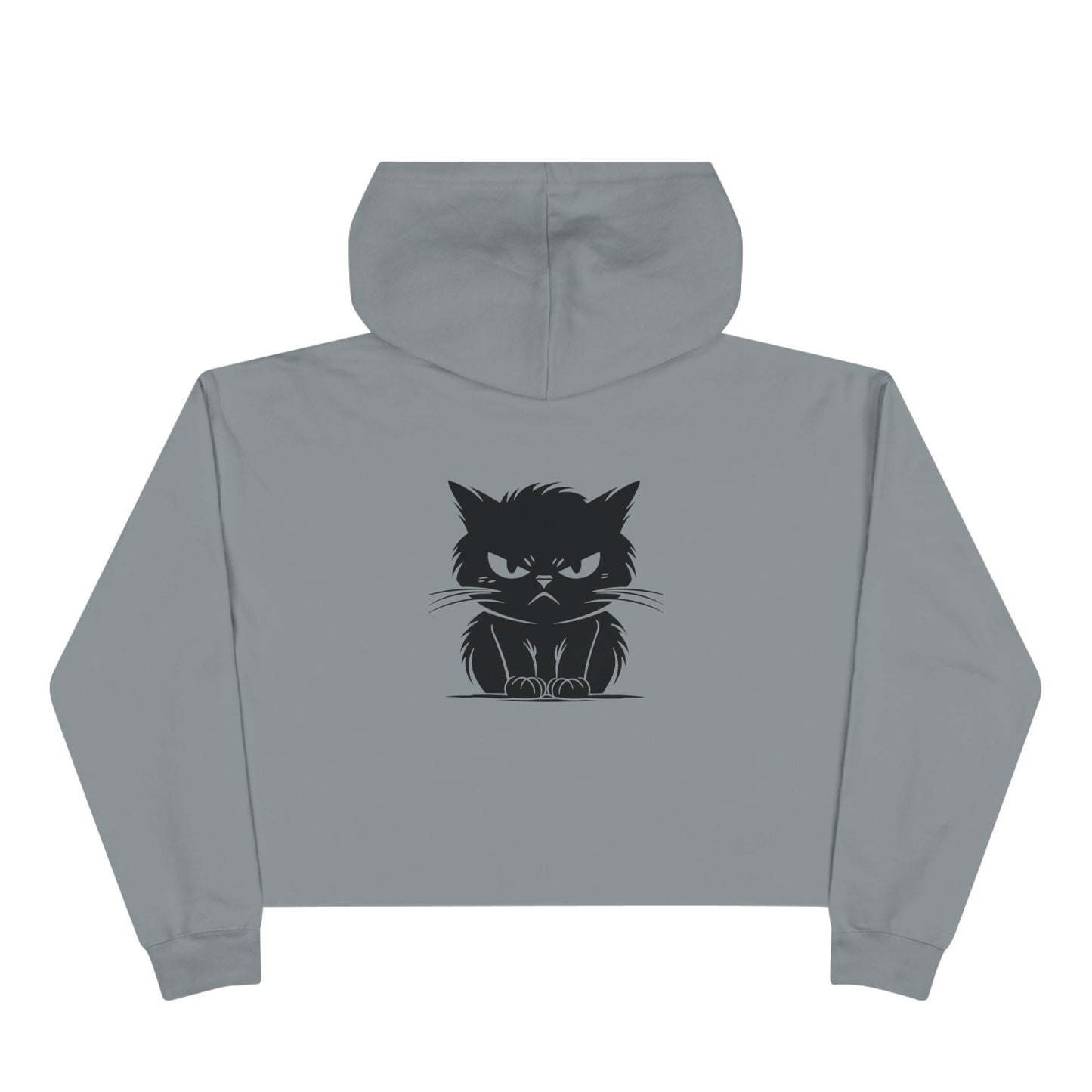 Angry Cat Women's Crop Hoodie