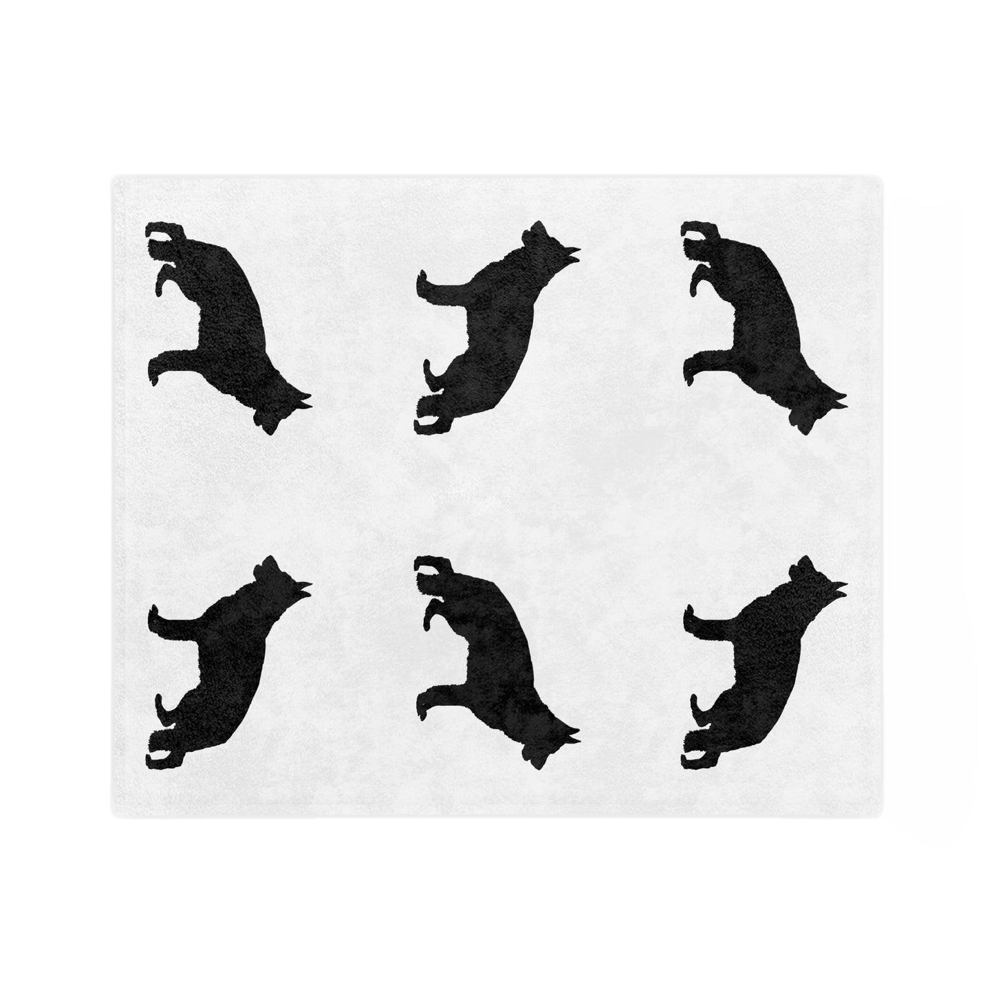 German Shepherd Silhouette Velveteen Microfiber Blanket