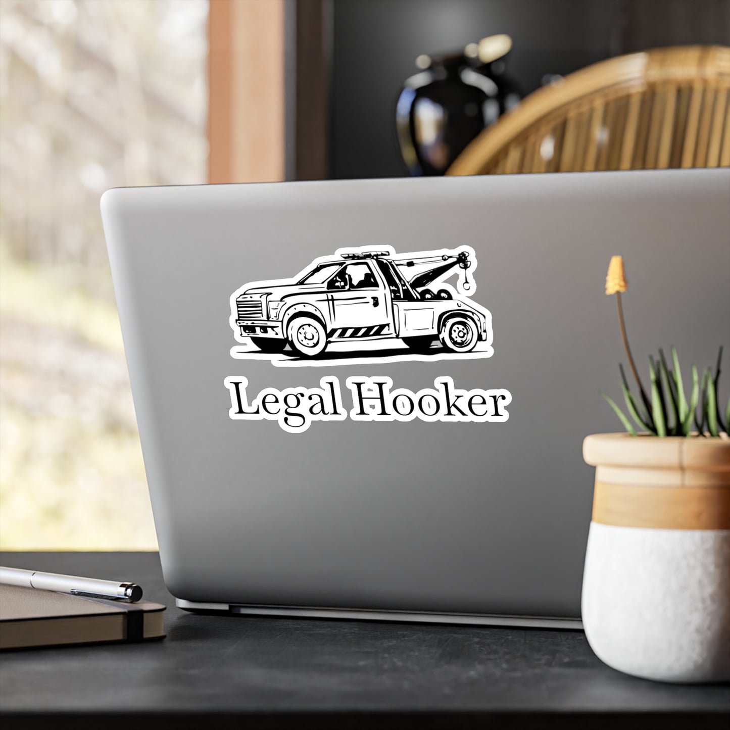 Legal H**ker Wheel Lift Tow Truck Vinyl Decal