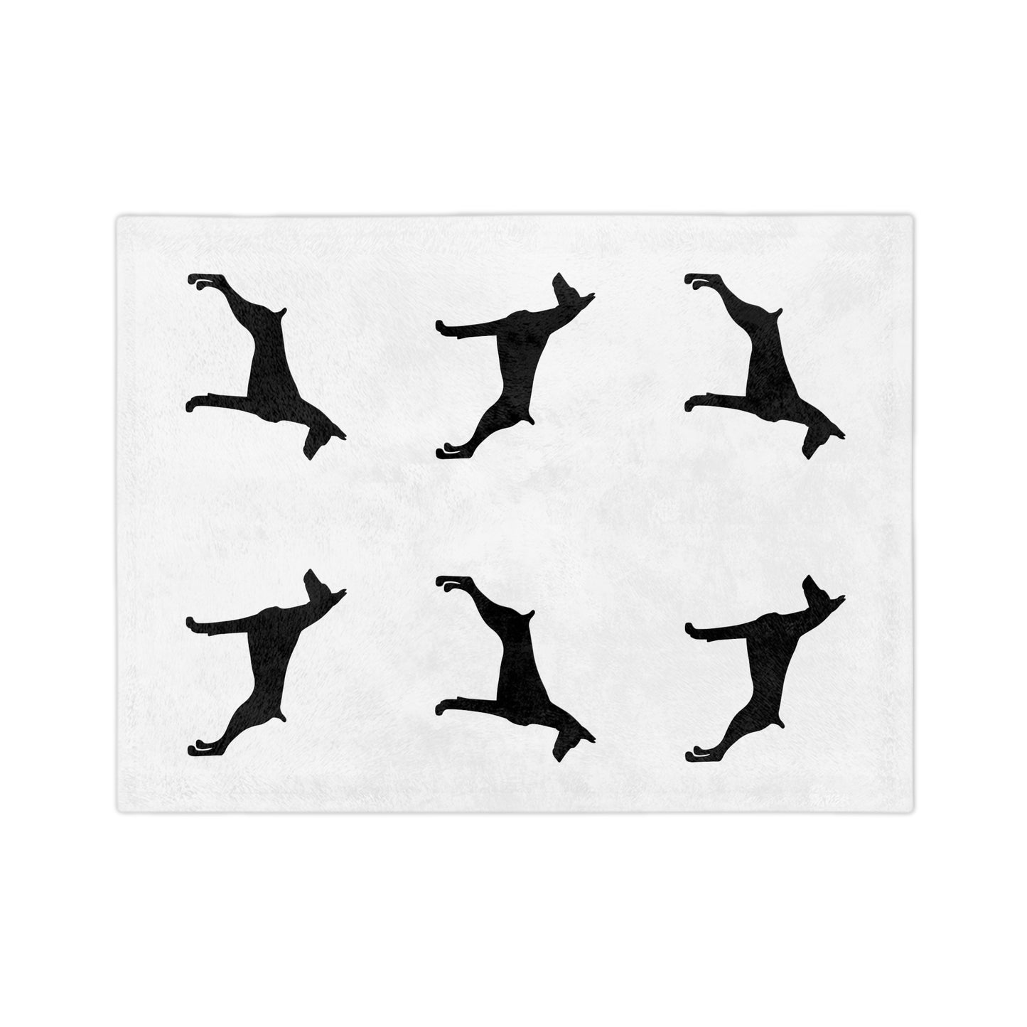 Doberman Silhouette Velveteen Microfiber Blanket