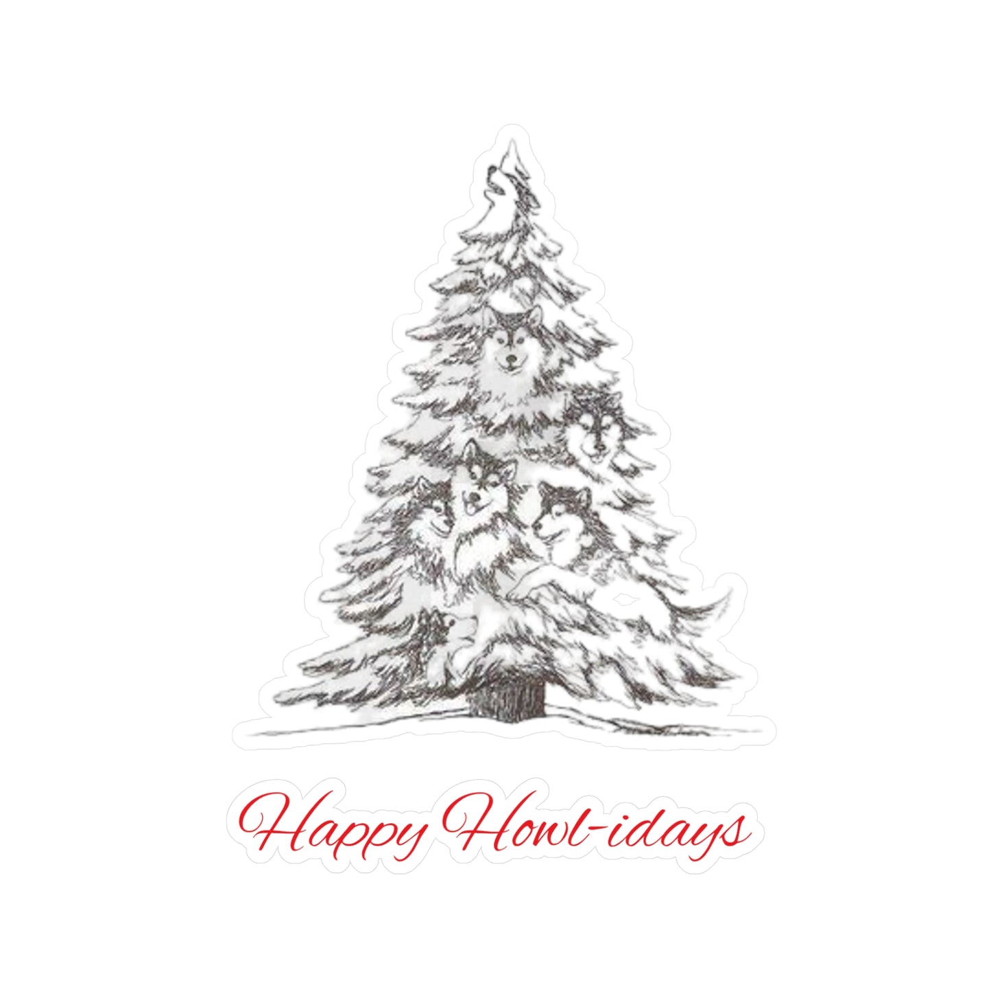 Happy Howl-idays Vinyl Decal