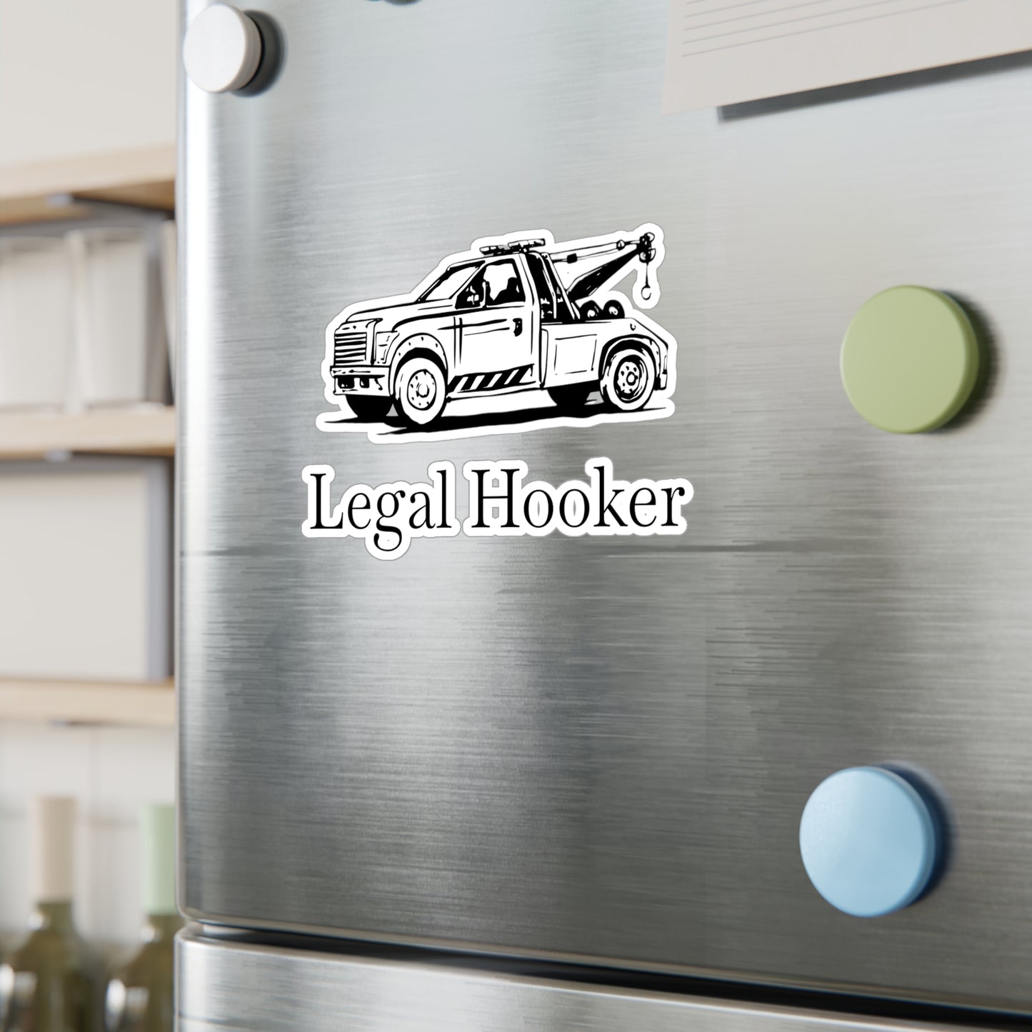 Legal H**ker Wheel Lift Tow Truck Vinyl Decal