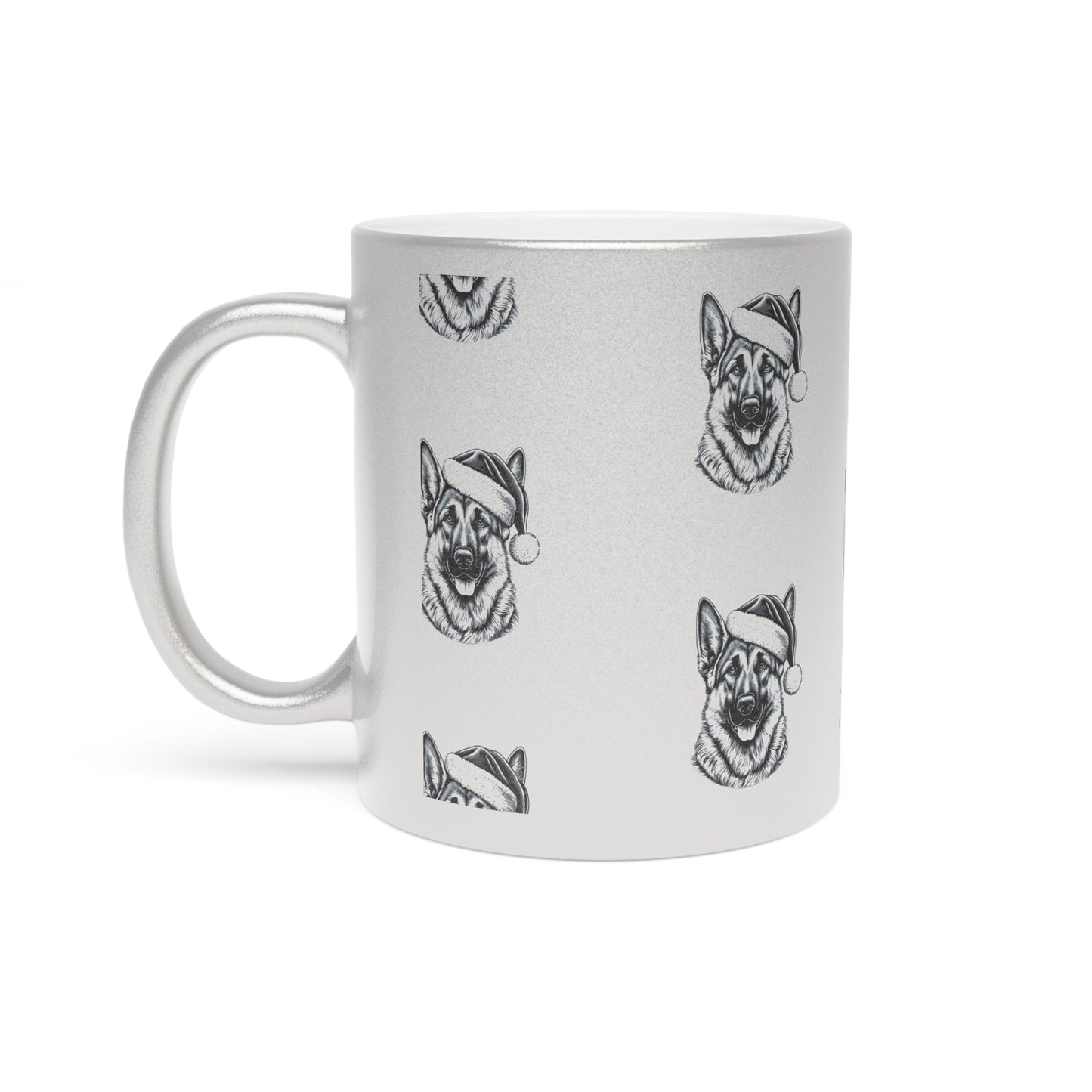 Santa Paws German Shepherd Metallic Coffee Mug