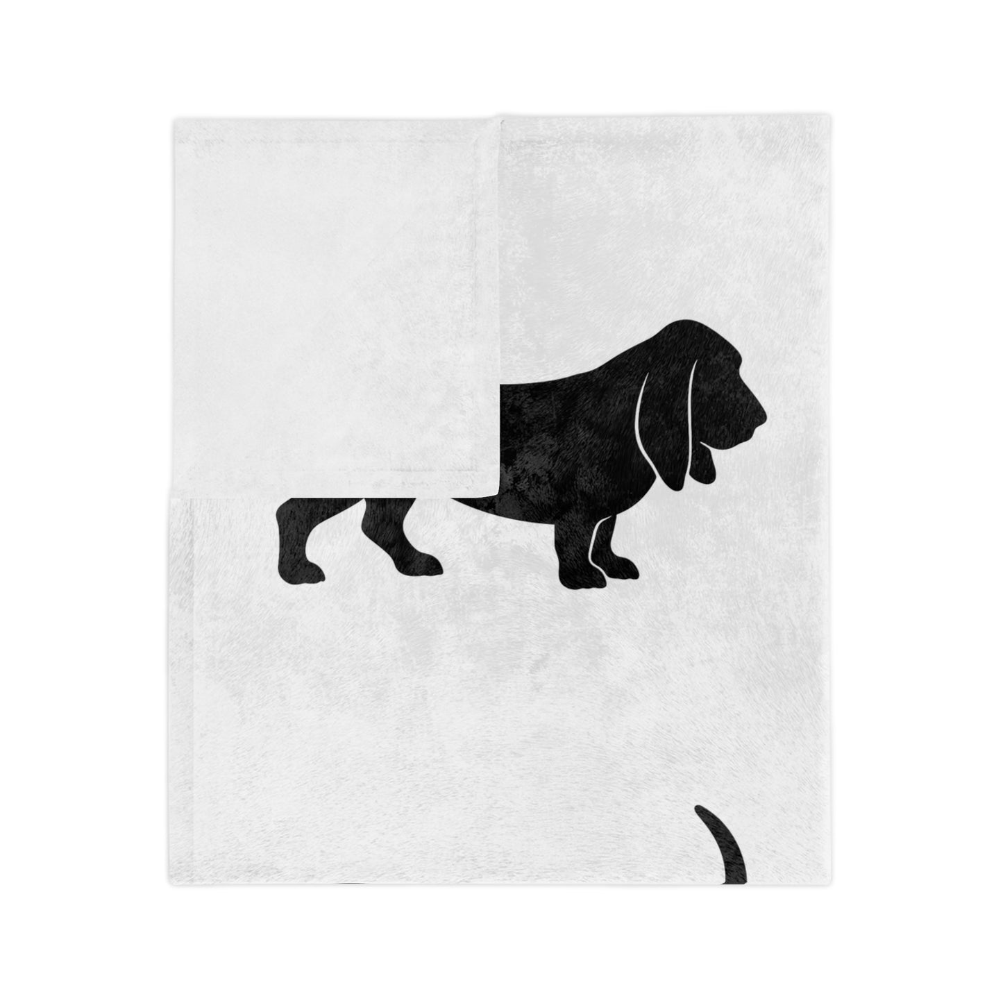 Basset Hound Silhouette Velveteen Microfiber Blanket