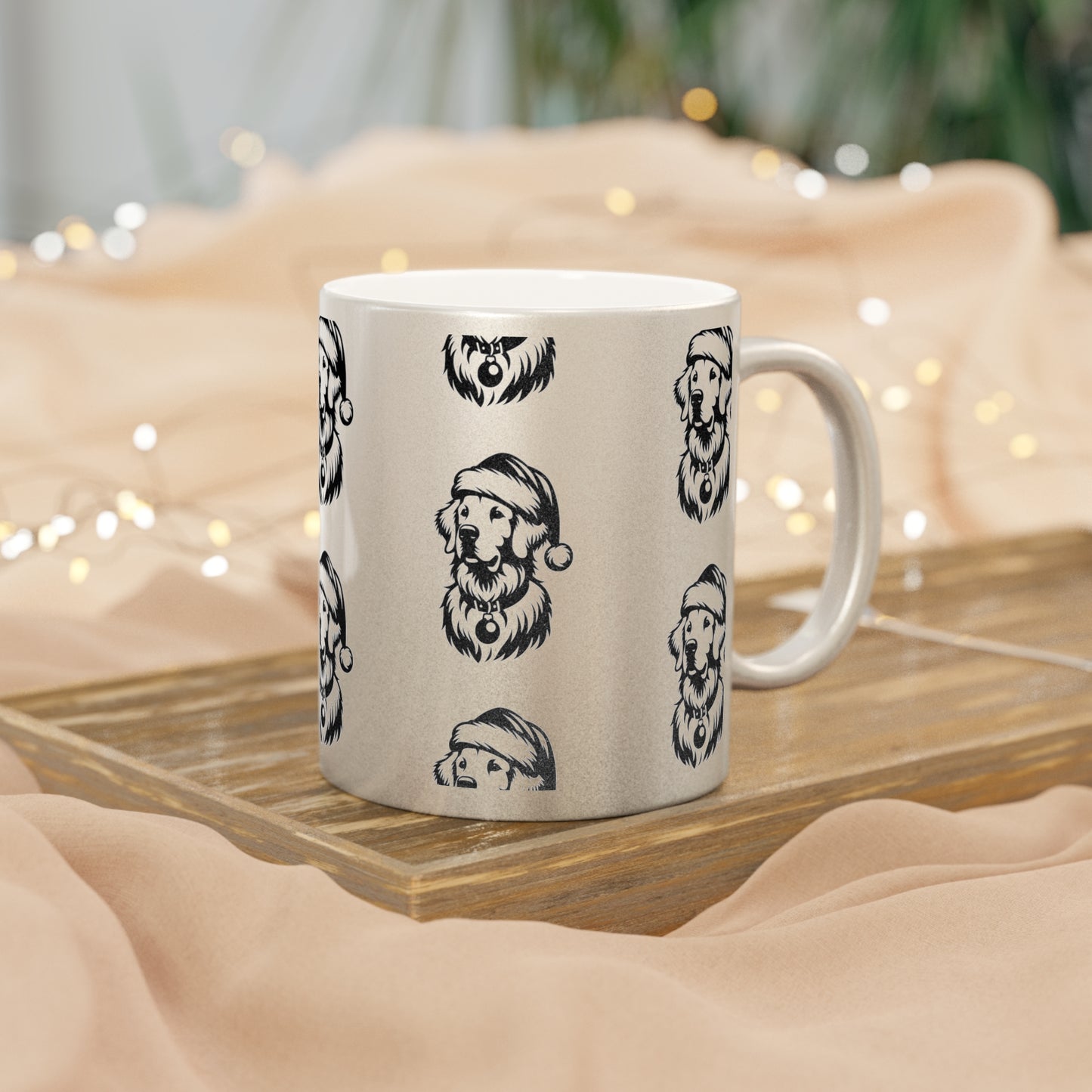 Santa Paws Golden Metallic Coffee Mug