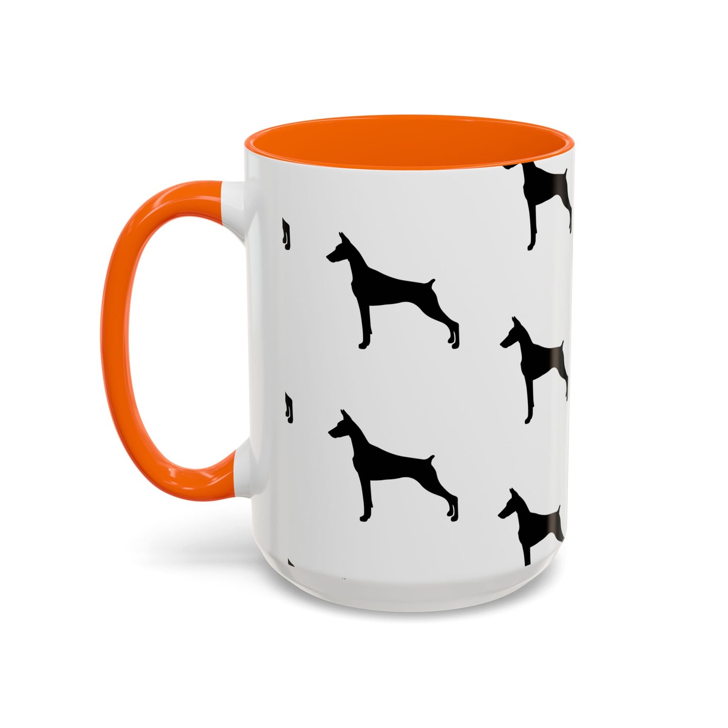 Doberman Silhouette 2-Tone Coffee Mug
