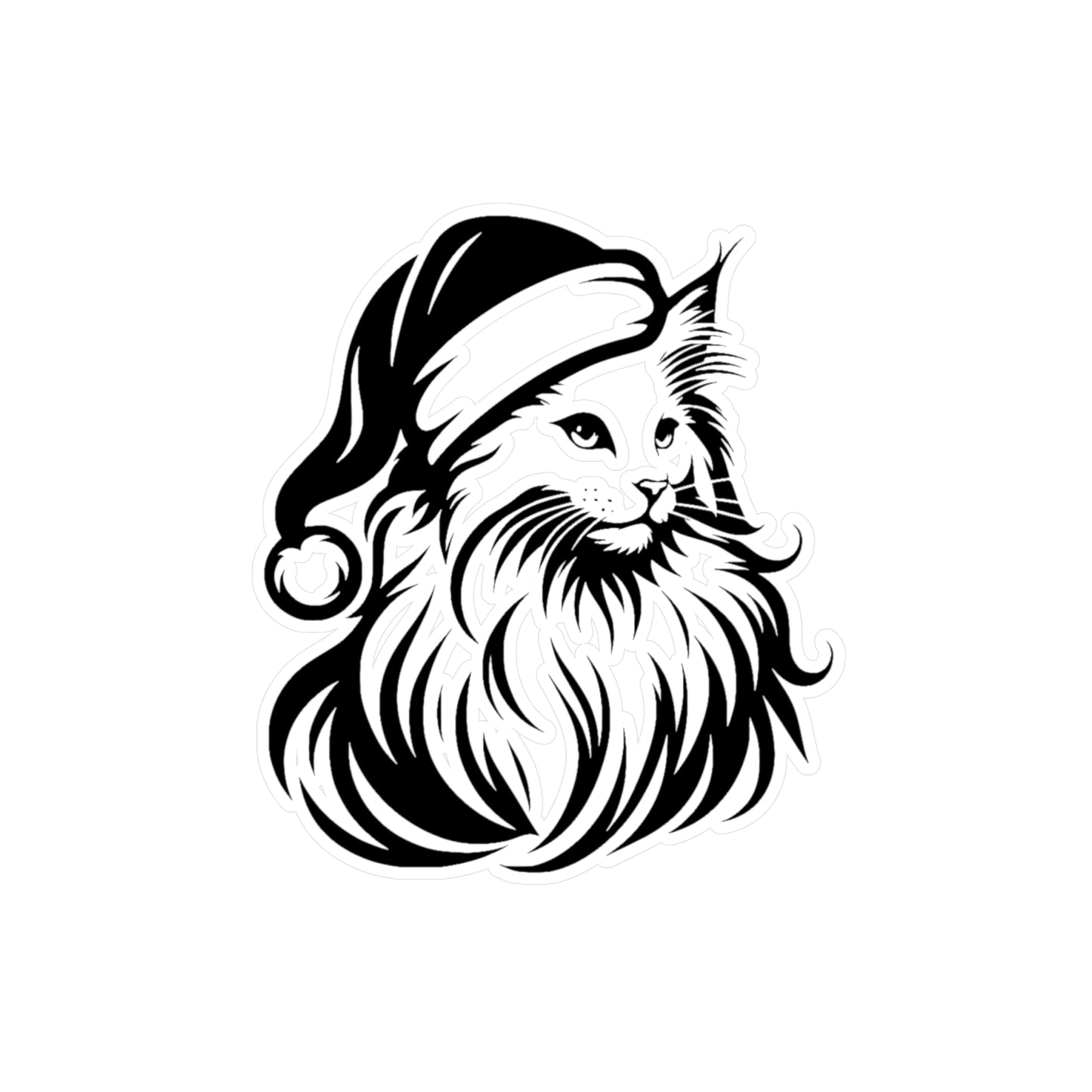 Santa Paws Cat Vinyl Decal