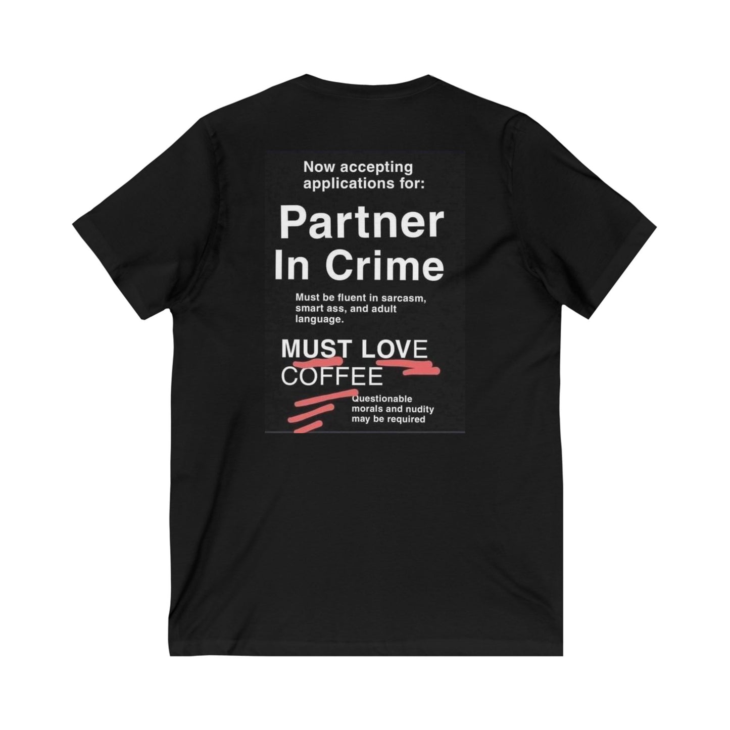 Partner In Crime Unisex Short Sleeve V-Neck Tee