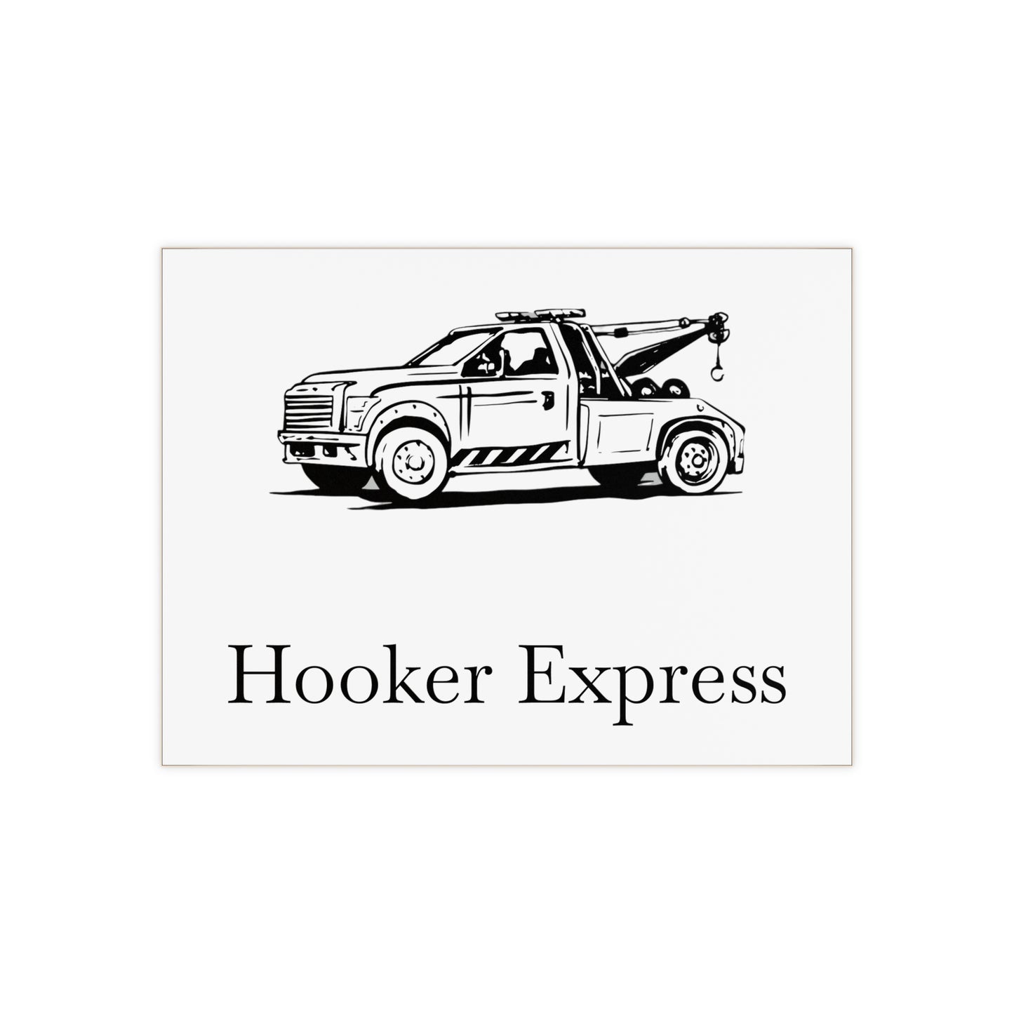 H**ker Express Wheel Lift Tow Truck Ceramic Photo Tile
