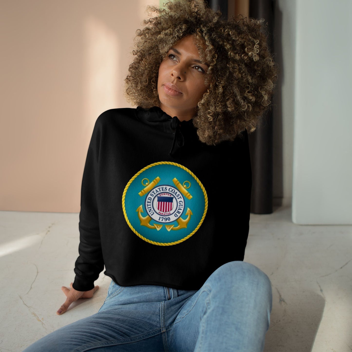 US Coast Guard Women's Crop Hoodie