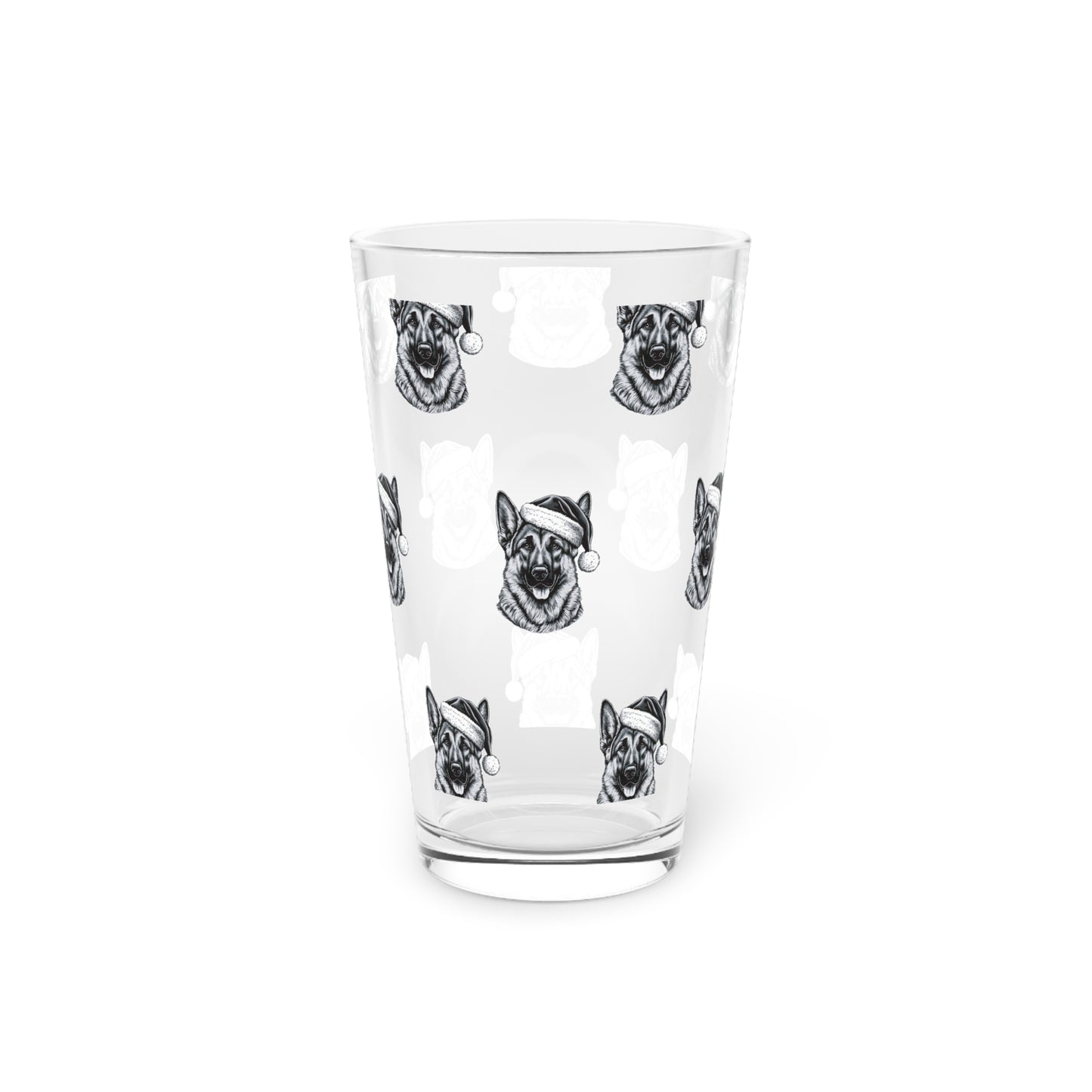 Santa Paws German Shepherd Drinking Glass