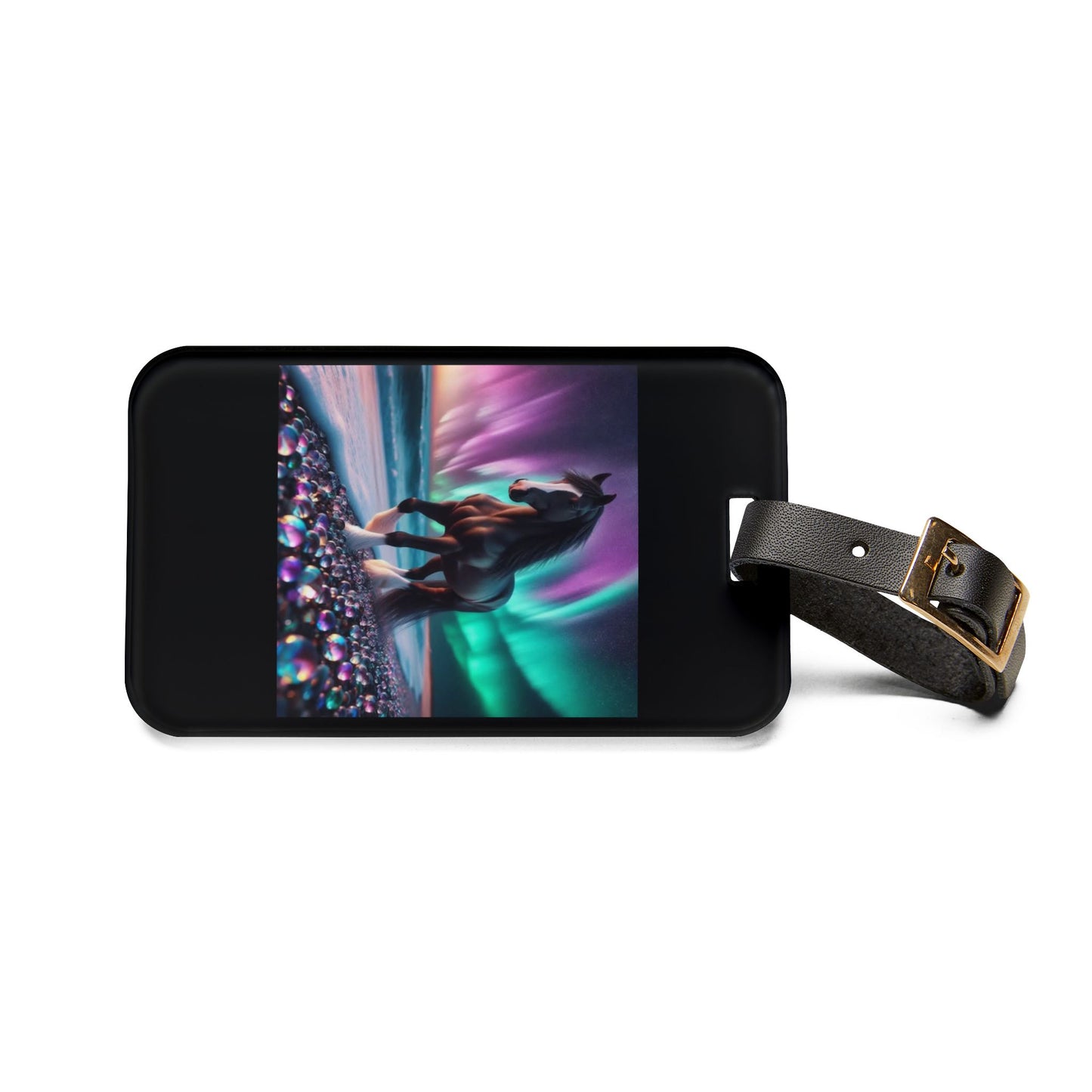 Midnight Magic Leather Strap Luggage Tag