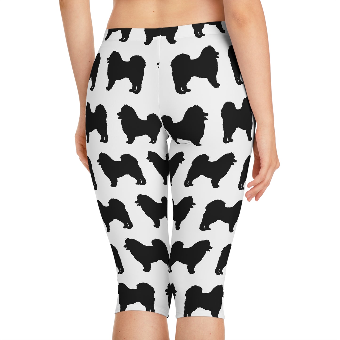 Samoyed Silhouette Women's Capri Leggings