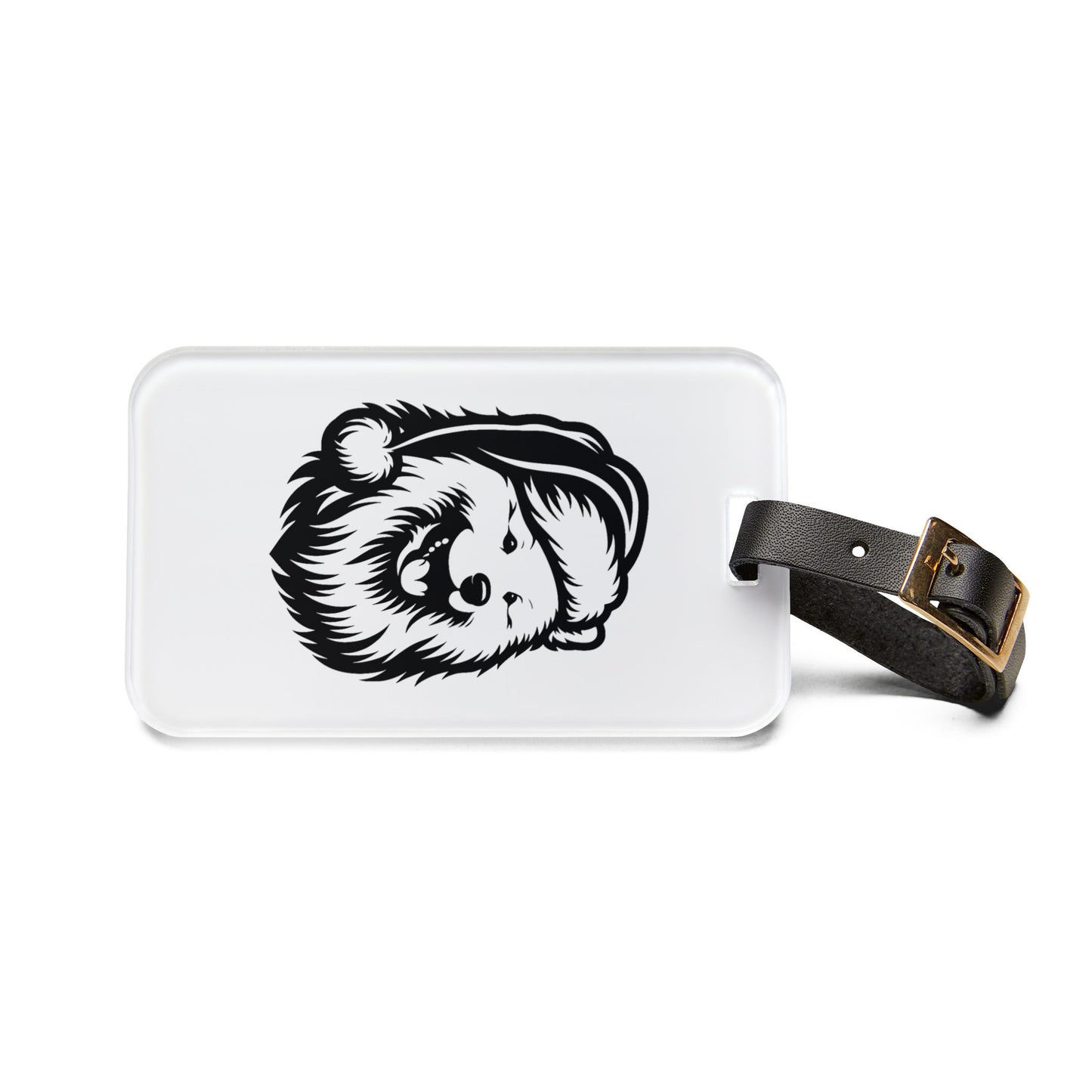 Santa Paws Samoyed Leather Strap Luggage Tag