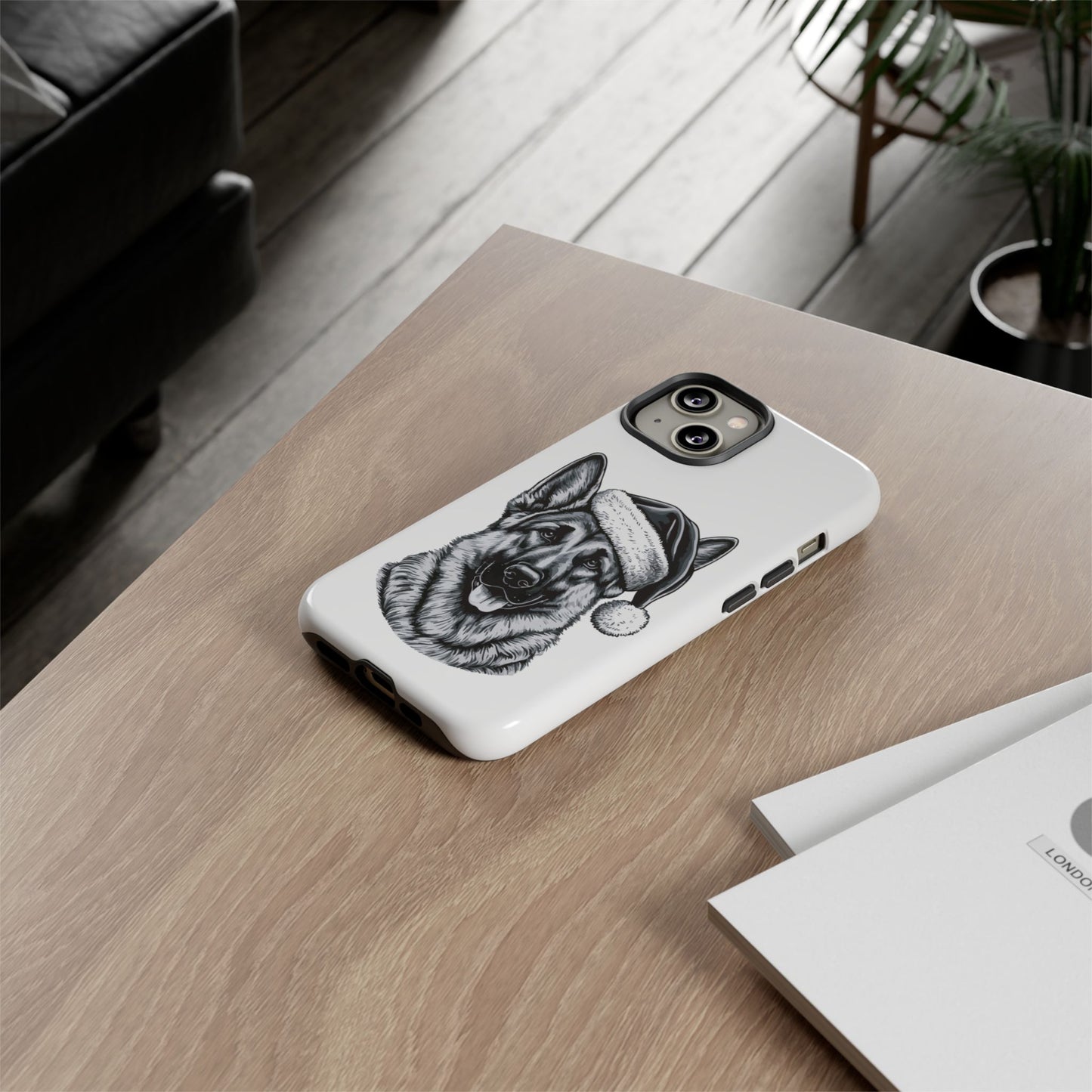 Santa Paws German Shepherd iPhone Case