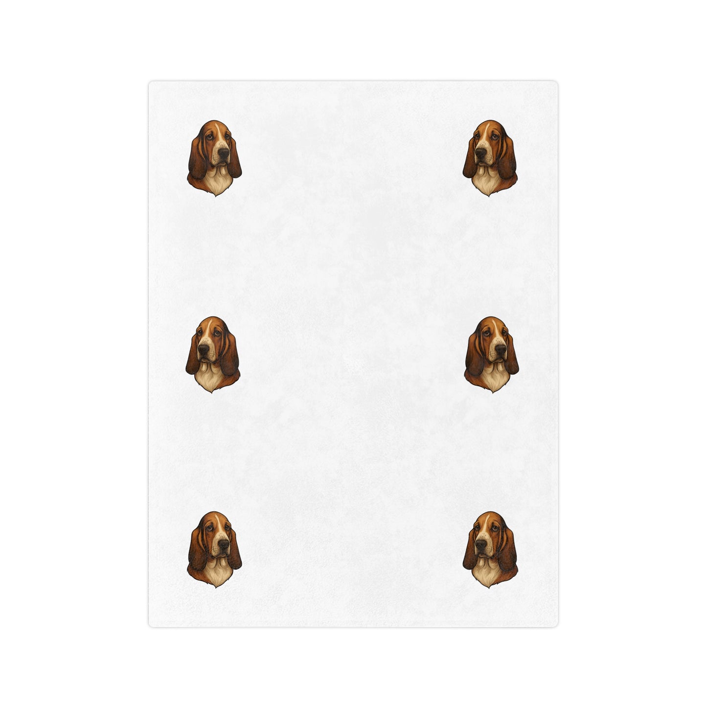 Basset Hound Head Velveteen Microfiber Blanket