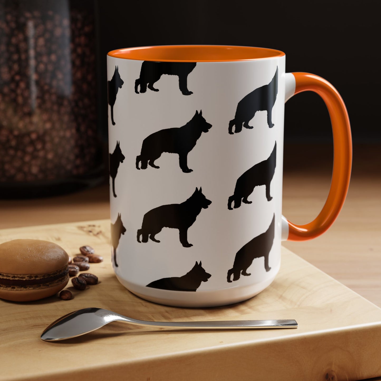 German Shepherd Silhouette 2-Tone Coffee Mug