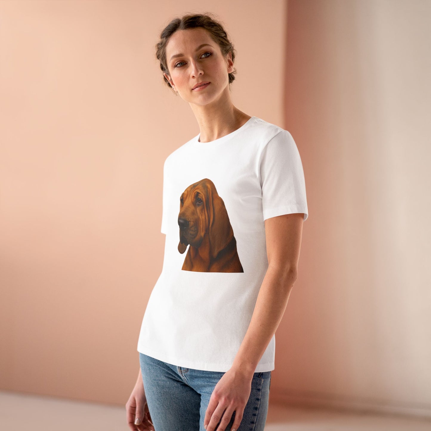 Bloodhound Head Women's Short Sleeve Crewneck Tee