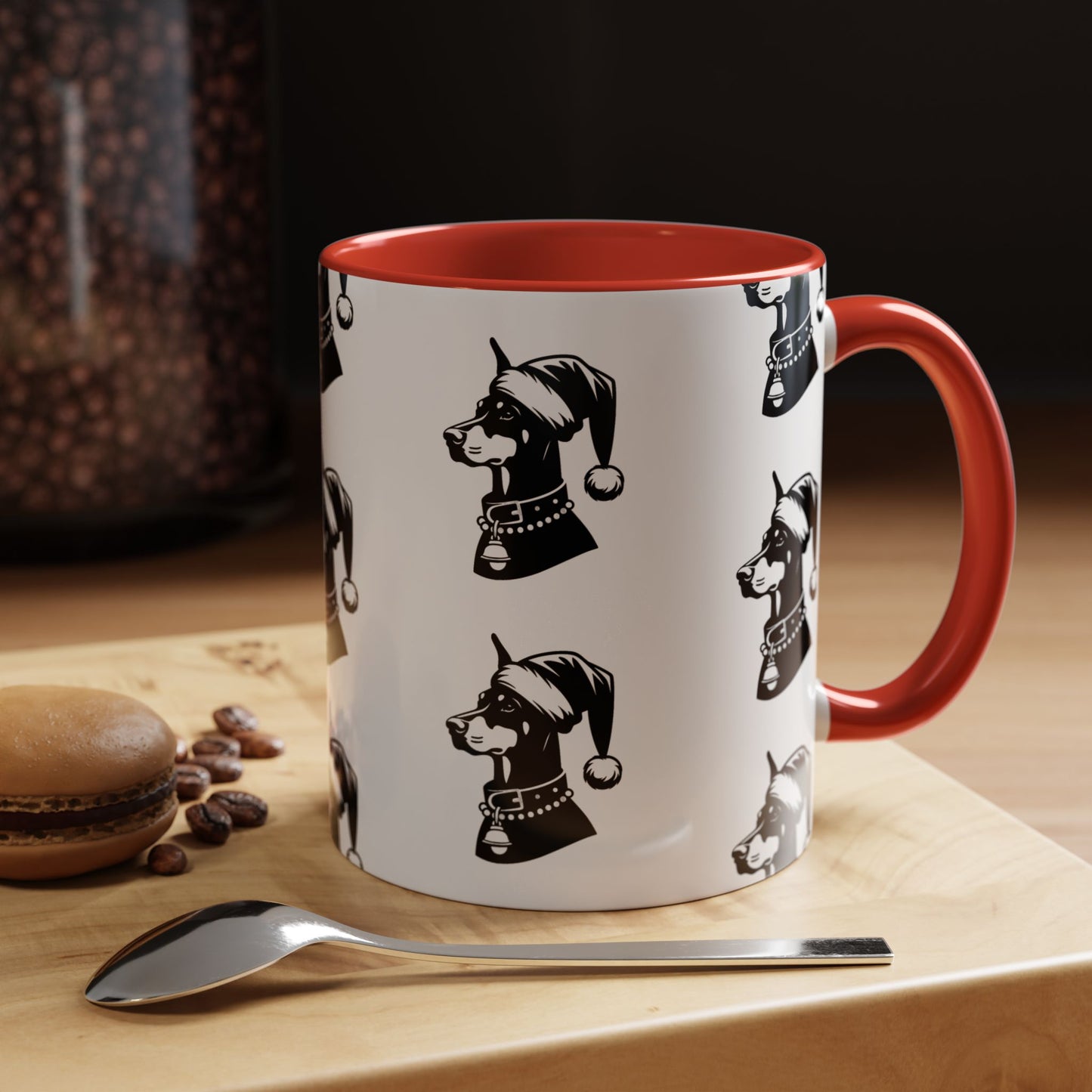 Santa Paws Doberman 2-Tone Coffee Mug