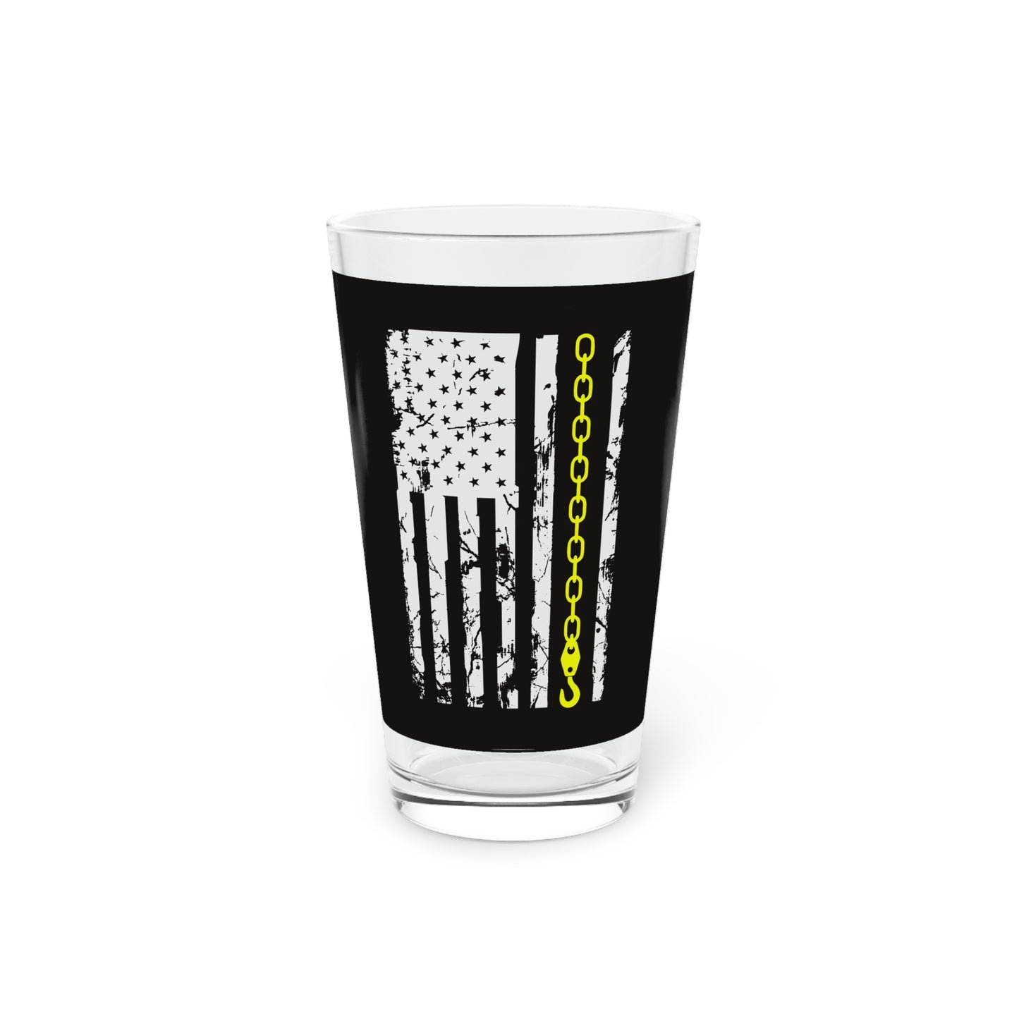 Thin Yellow Line Drinking Glass