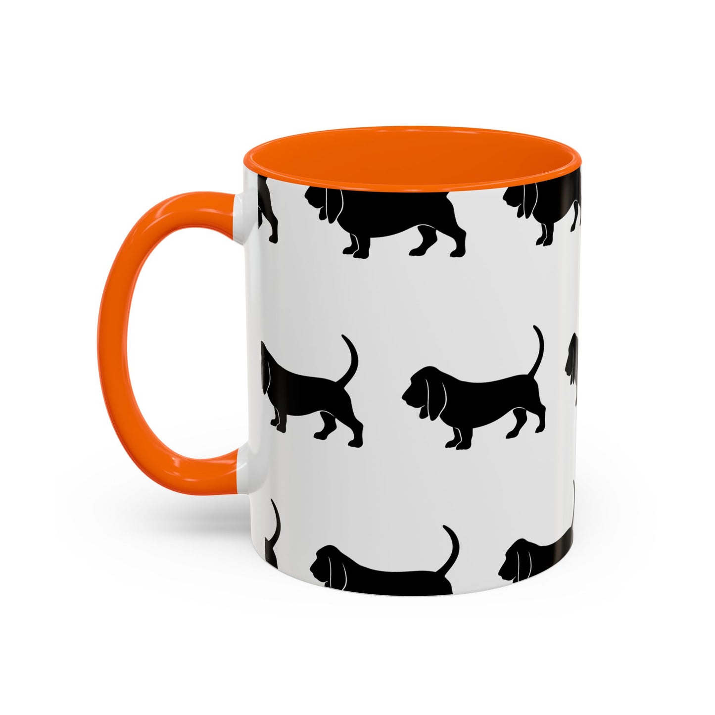 Basset Hound Silhouette 2-Tone Coffee Mug