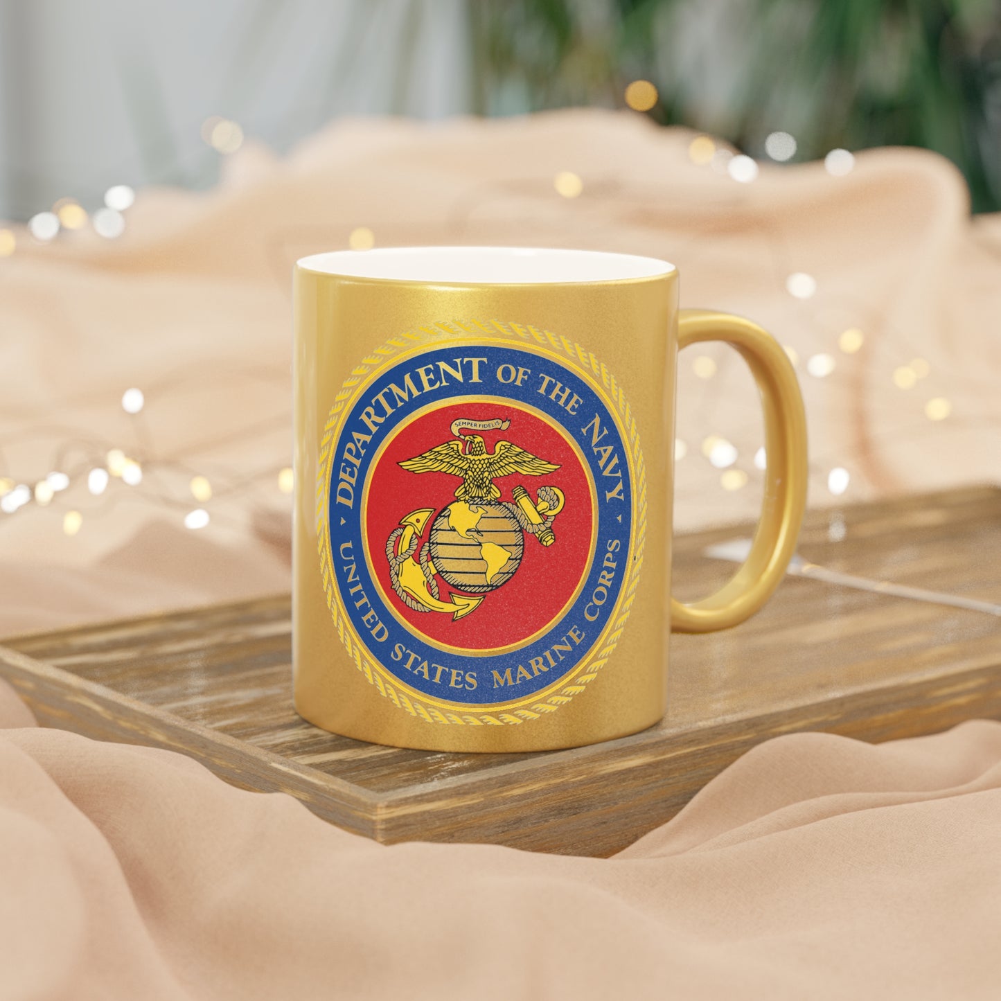 US Marine Corps Metallic Coffee Mug