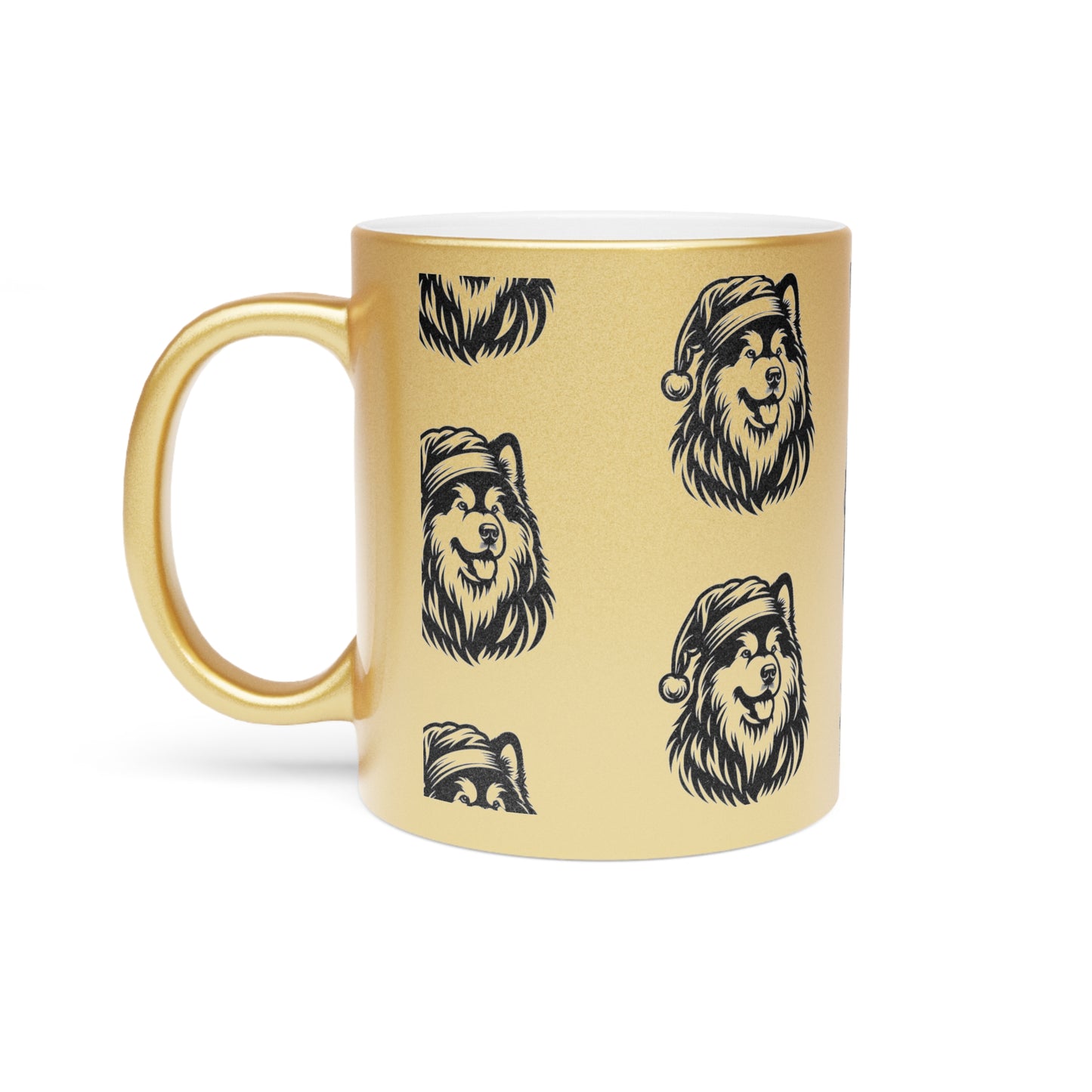 Santa Paws Malamute Metallic Coffee Mug