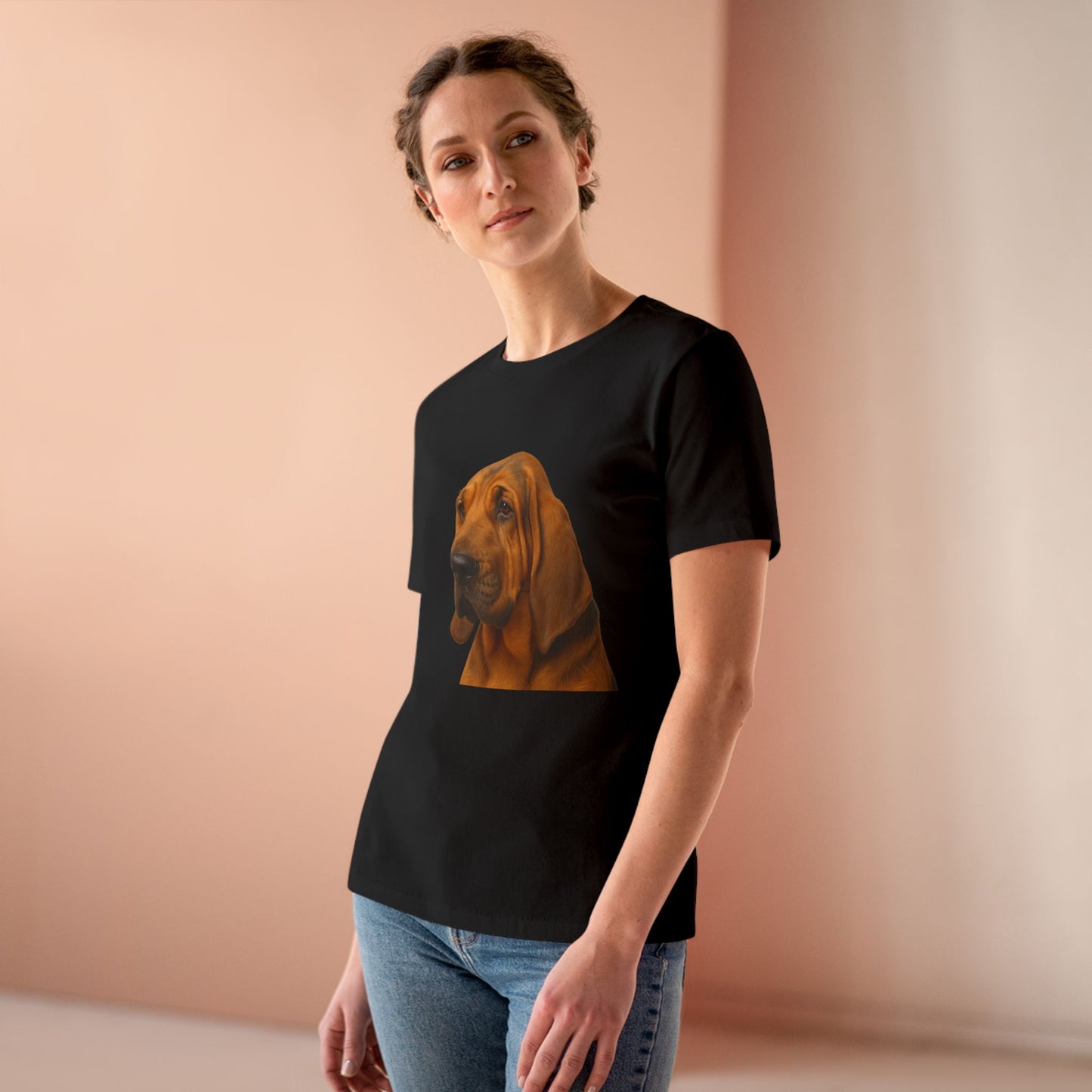 Bloodhound Head Women's Short Sleeve Crewneck Tee