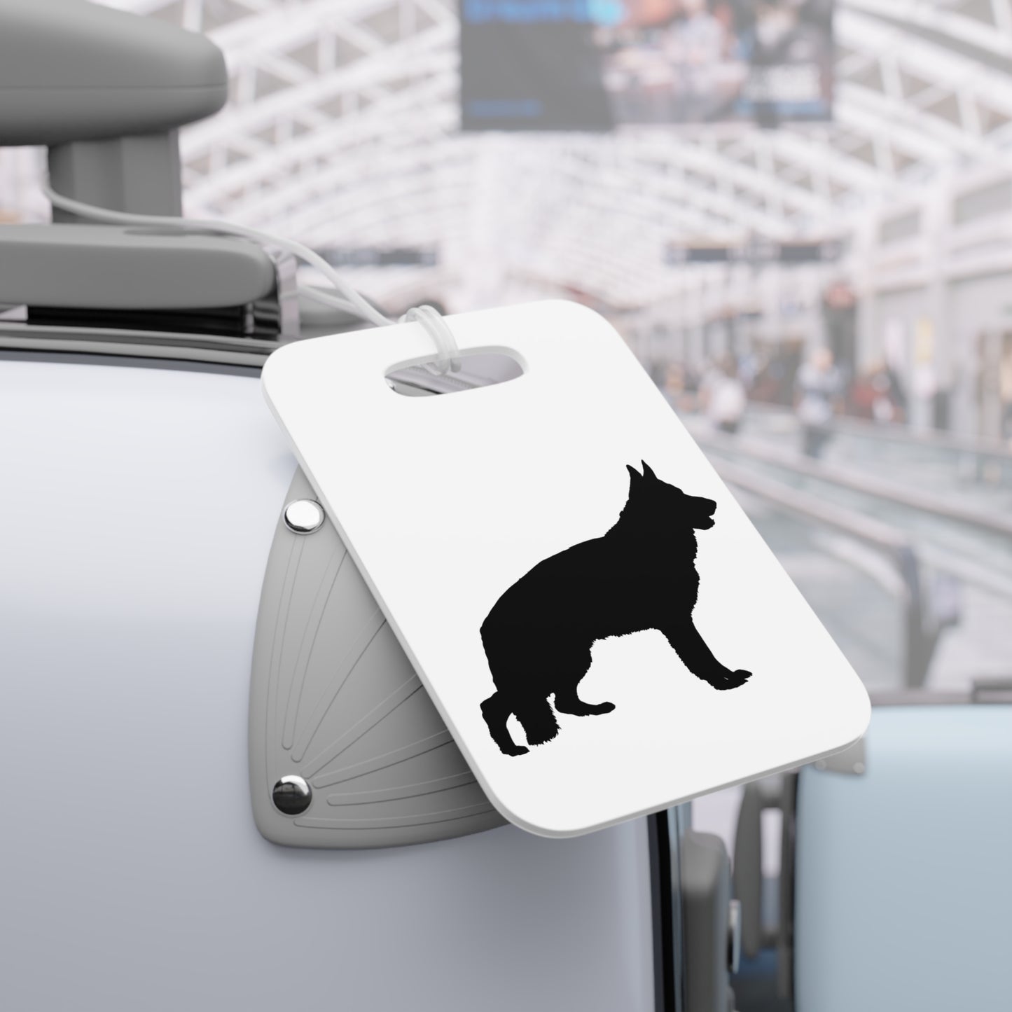 German Shepherd Silhouette Luggage Tag