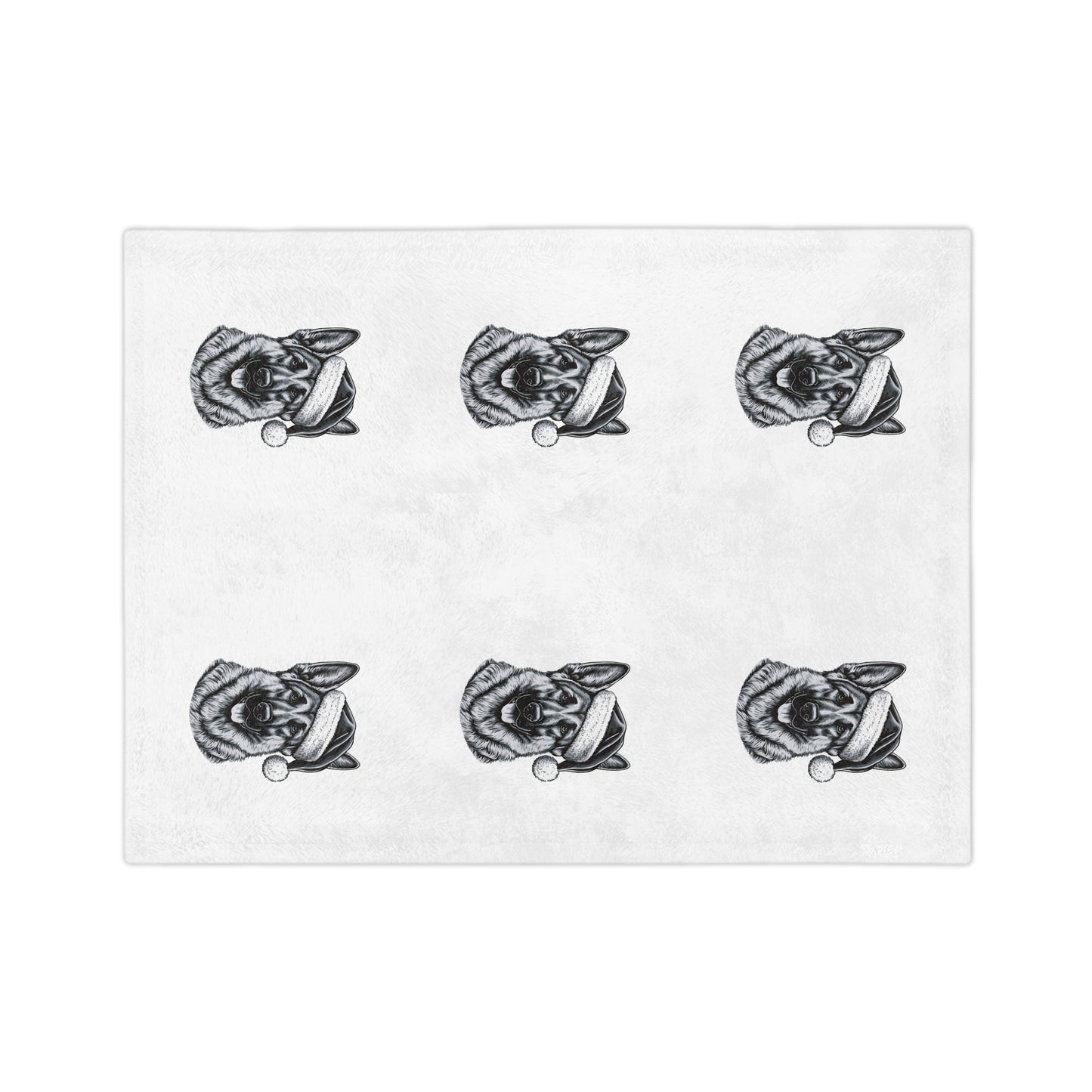 Santa Paws German Shepherd Velveteen Microfiber Blanket
