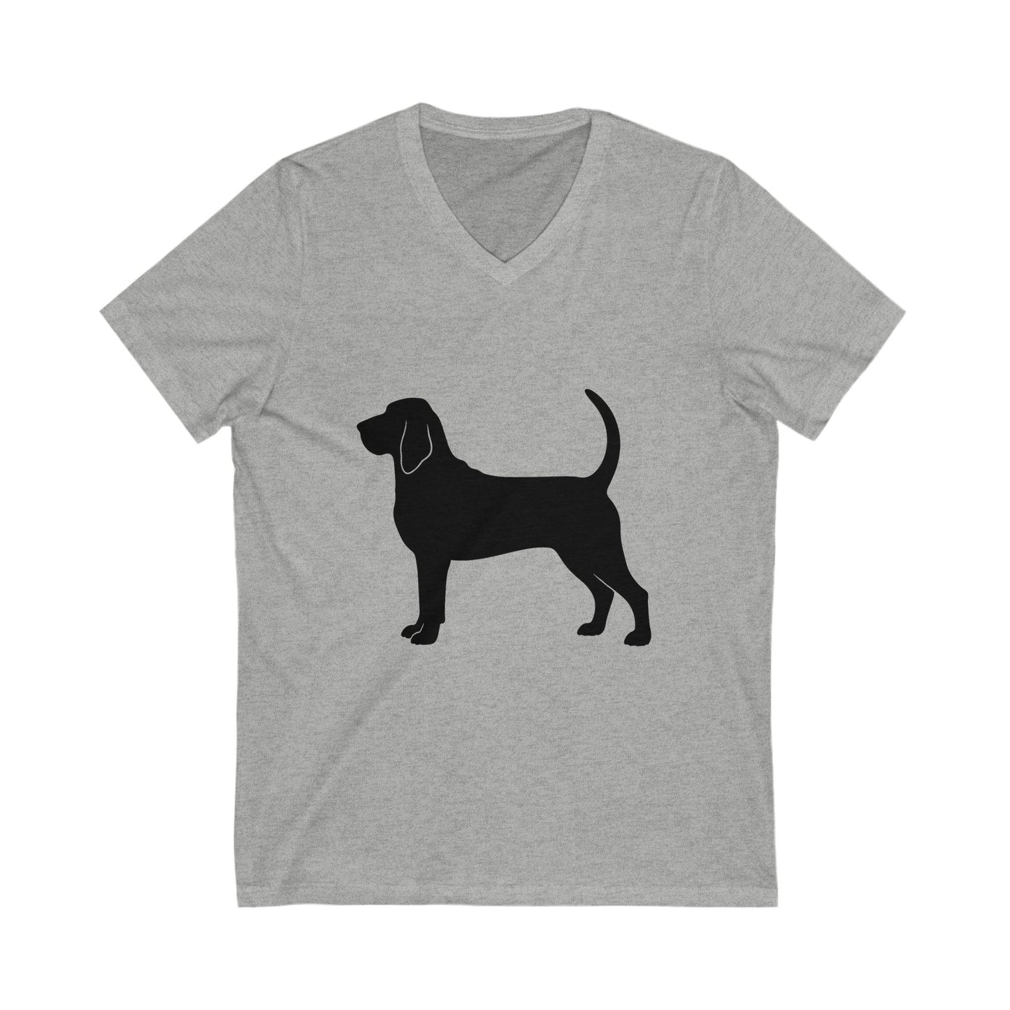 Bloodhound Silhouette Unisex Short Sleeve V-Neck Tee