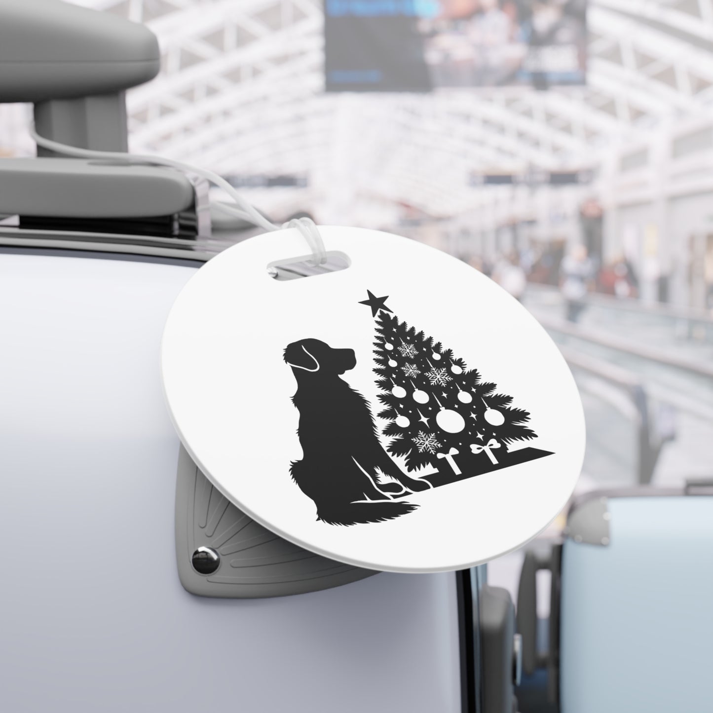 Golden Christmas Tree Luggage Tag