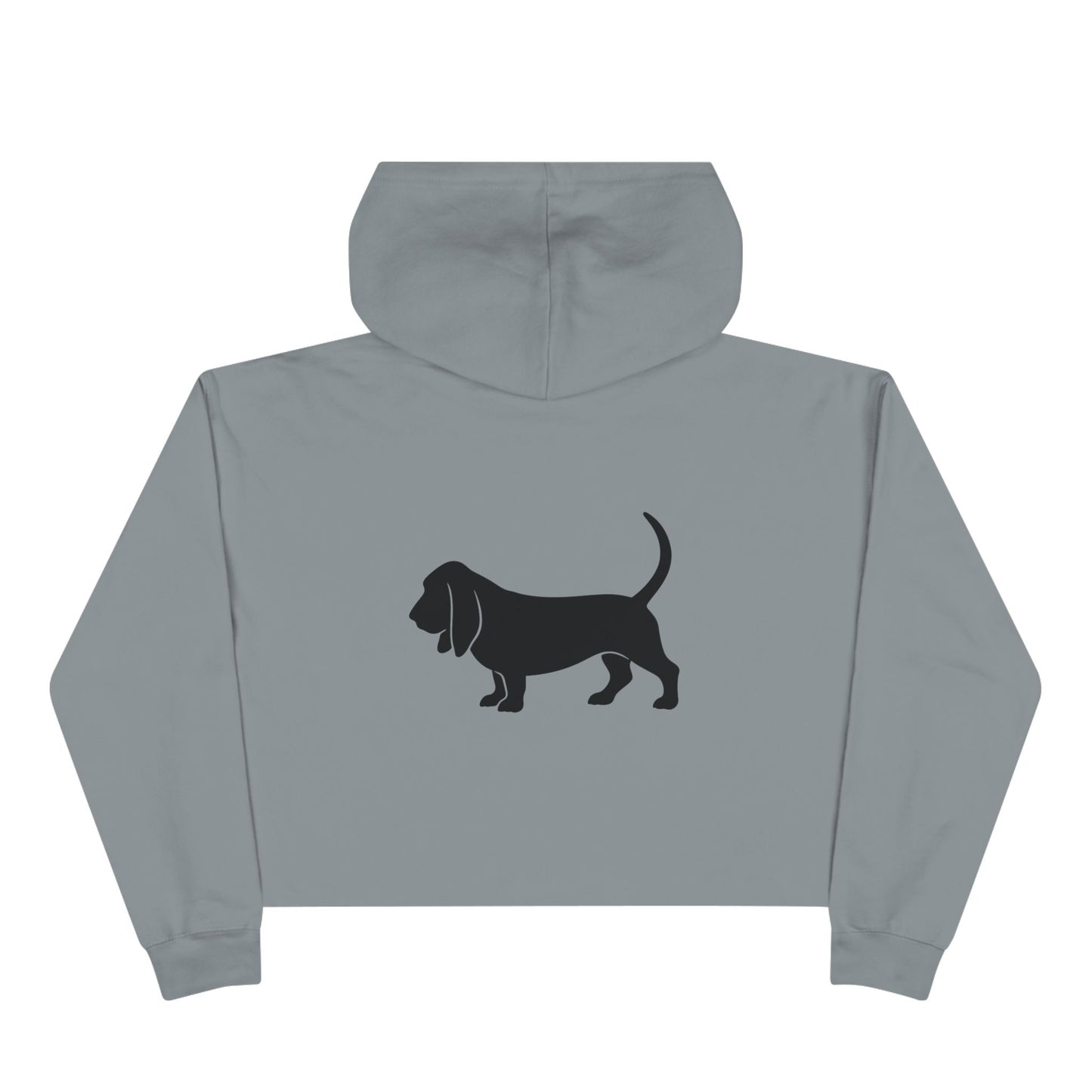 Basset Hound Silhouette Women's Crop Hoodie