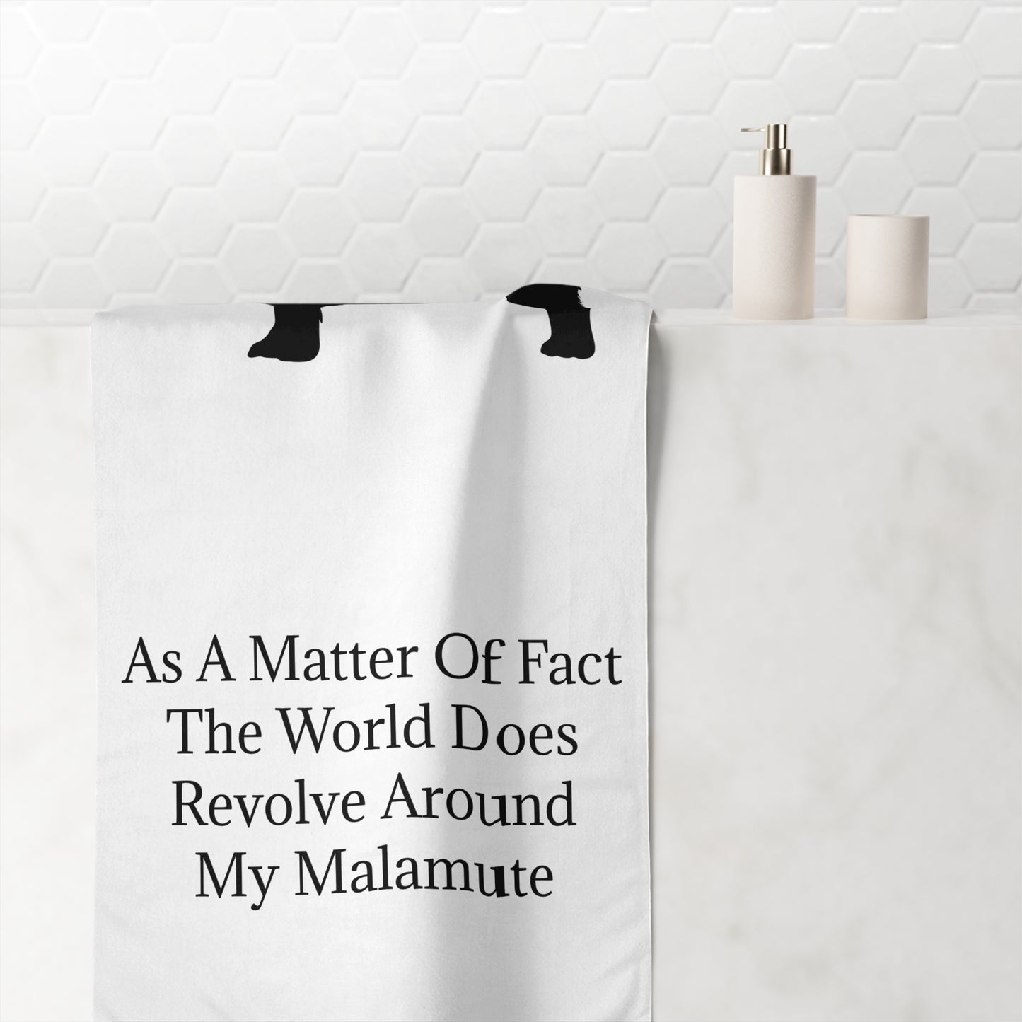Matter Of Fact Malamute Mink-Cotton Beach Towel