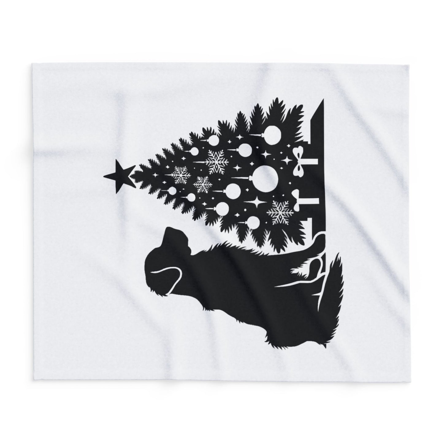 Golden Christmas Tree Arctic Fleece Blanket