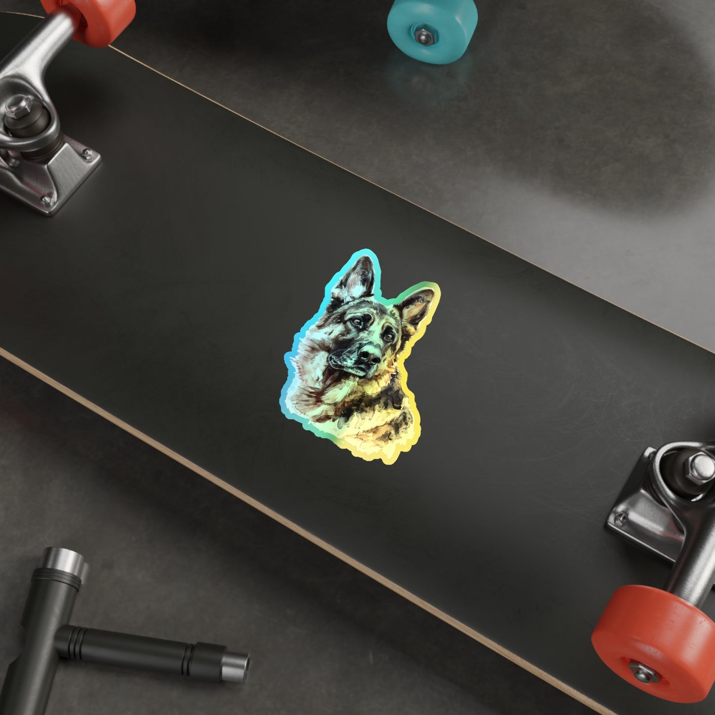 German Shepherd Head Holographic Sticker
