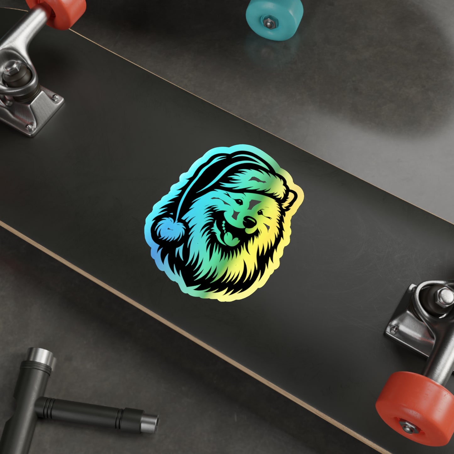 Santa Paws Samoyed Holographic Sticker