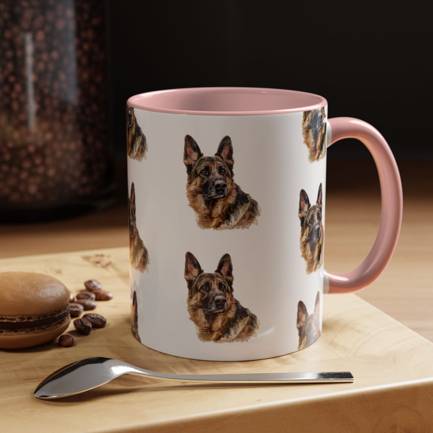 German Shepherd Head 2-Tone Coffee Mug