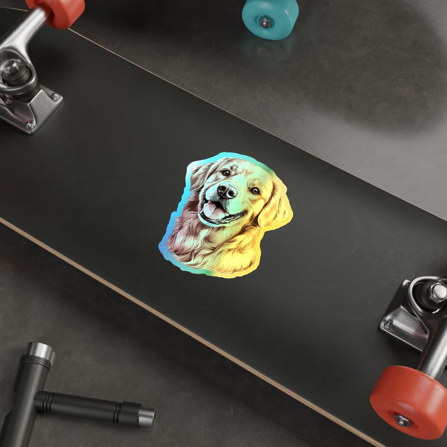 Golden Head Holographic Sticker
